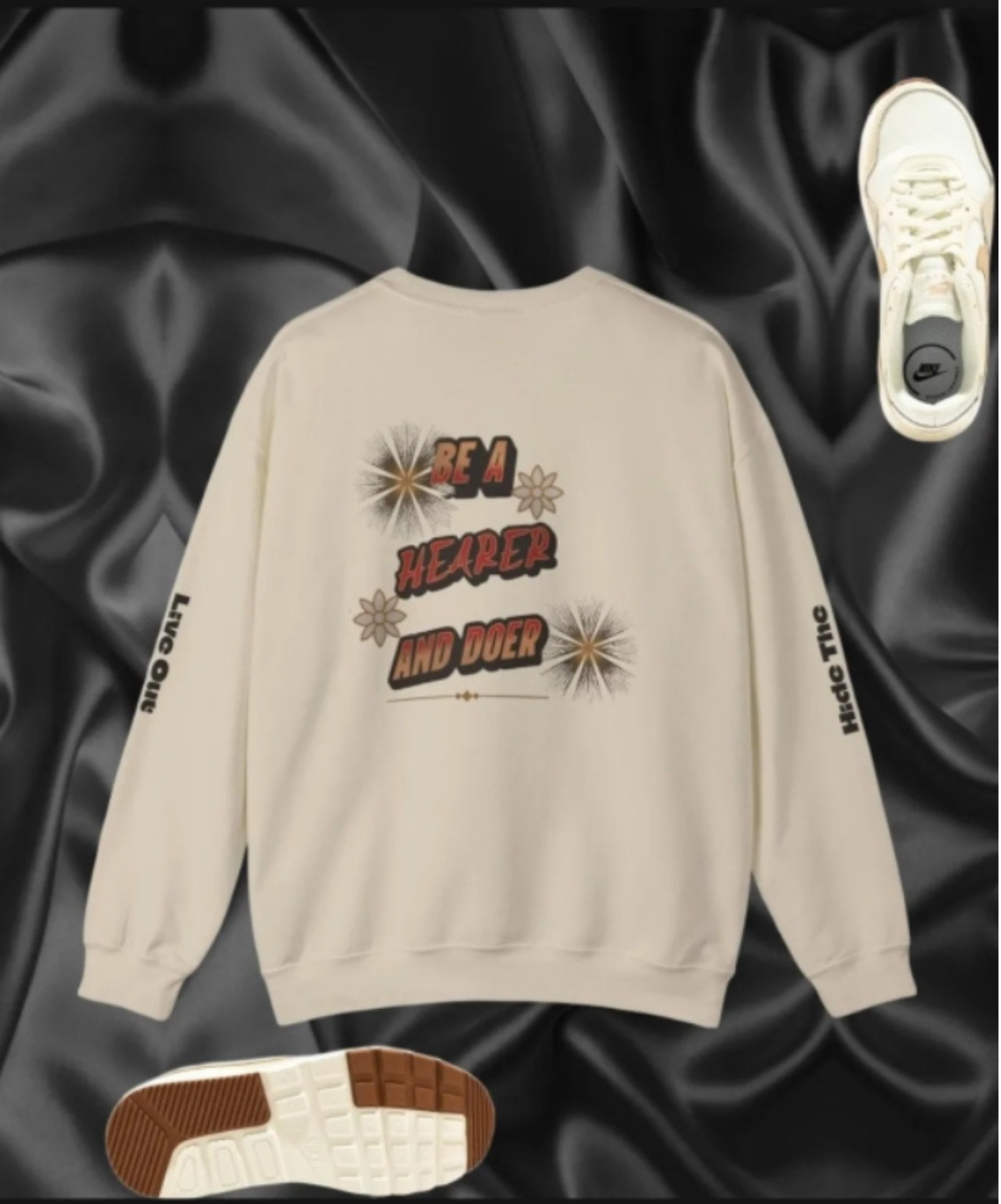 Crewneck Sweatshirt - Hearer And Doer Believer Of The Way Design product thumbnail image Crewneck Sweatshirt - Hearer And Doer Believer Of The Way Design product thumbnail image