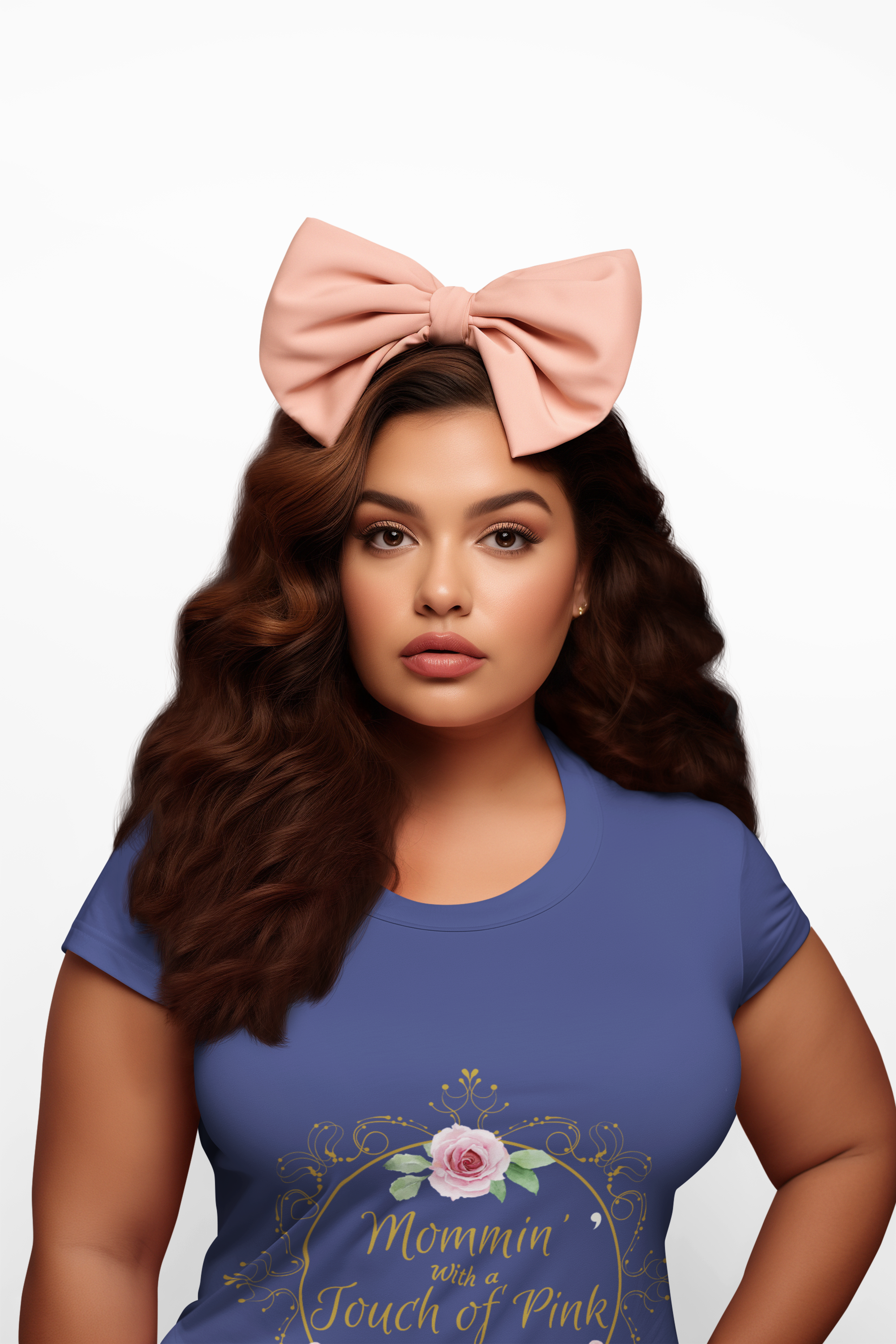 Coquette Mom T-Shirt – “Mommin’ with a Touch of Pink” Aesthetic Tee – Soft Girl Style Shirt for Moms – Cute Feminine Bow Design – Pastel Core Gift for Her product thumbnail image