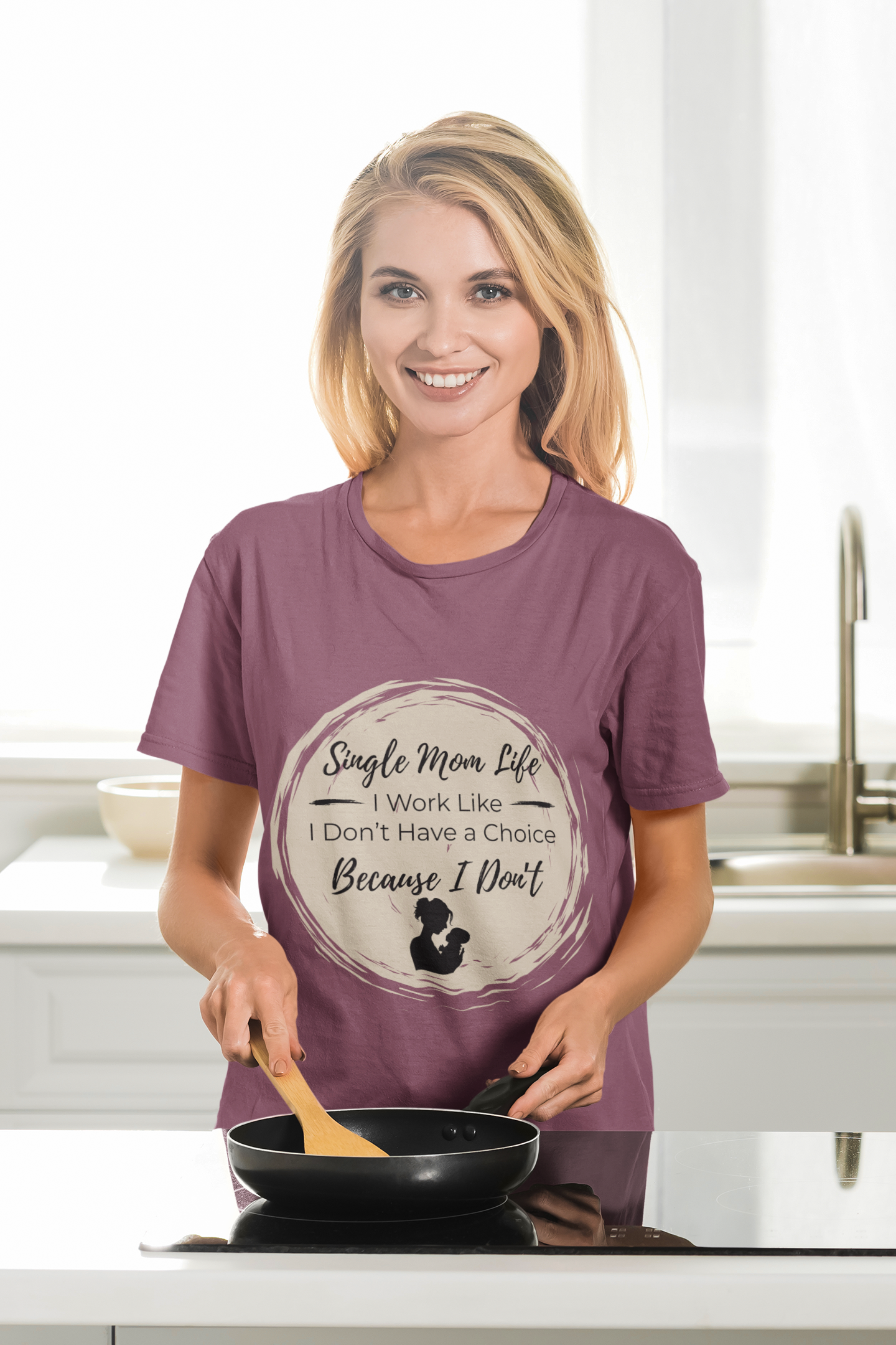 Real Life Hustle Tee – “I Work Like I Don’t Have a Choice (Because I Don’t)” Shirt – Grit &amp; Grind T-Shirt – Relatable Quote Tee for Moms &amp; Workers – Empowerment Gift product thumbnail image