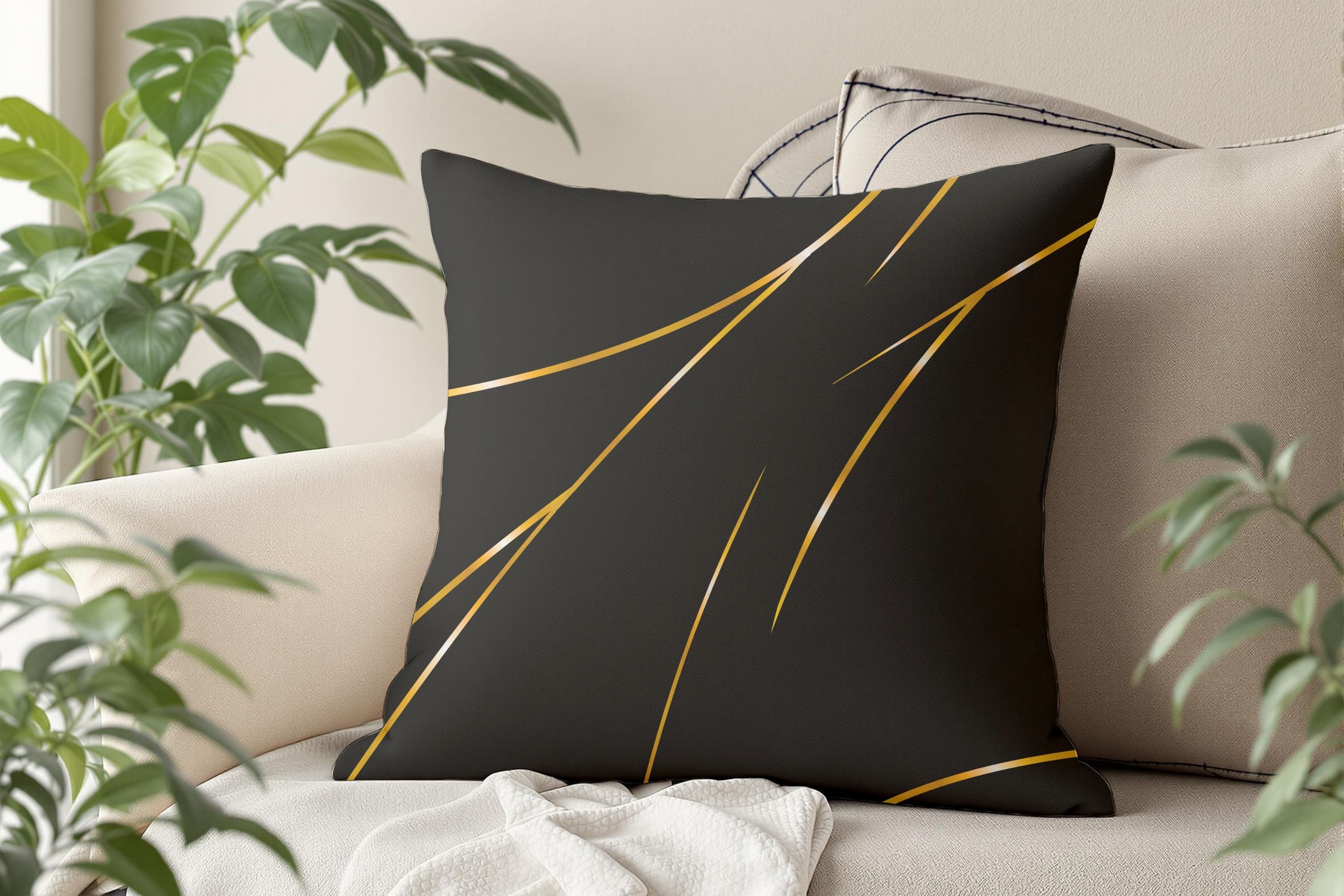 Midnight Gleam – Luxe Throw Pillow | Spun Polyester Square Pillow  product thumbnail image