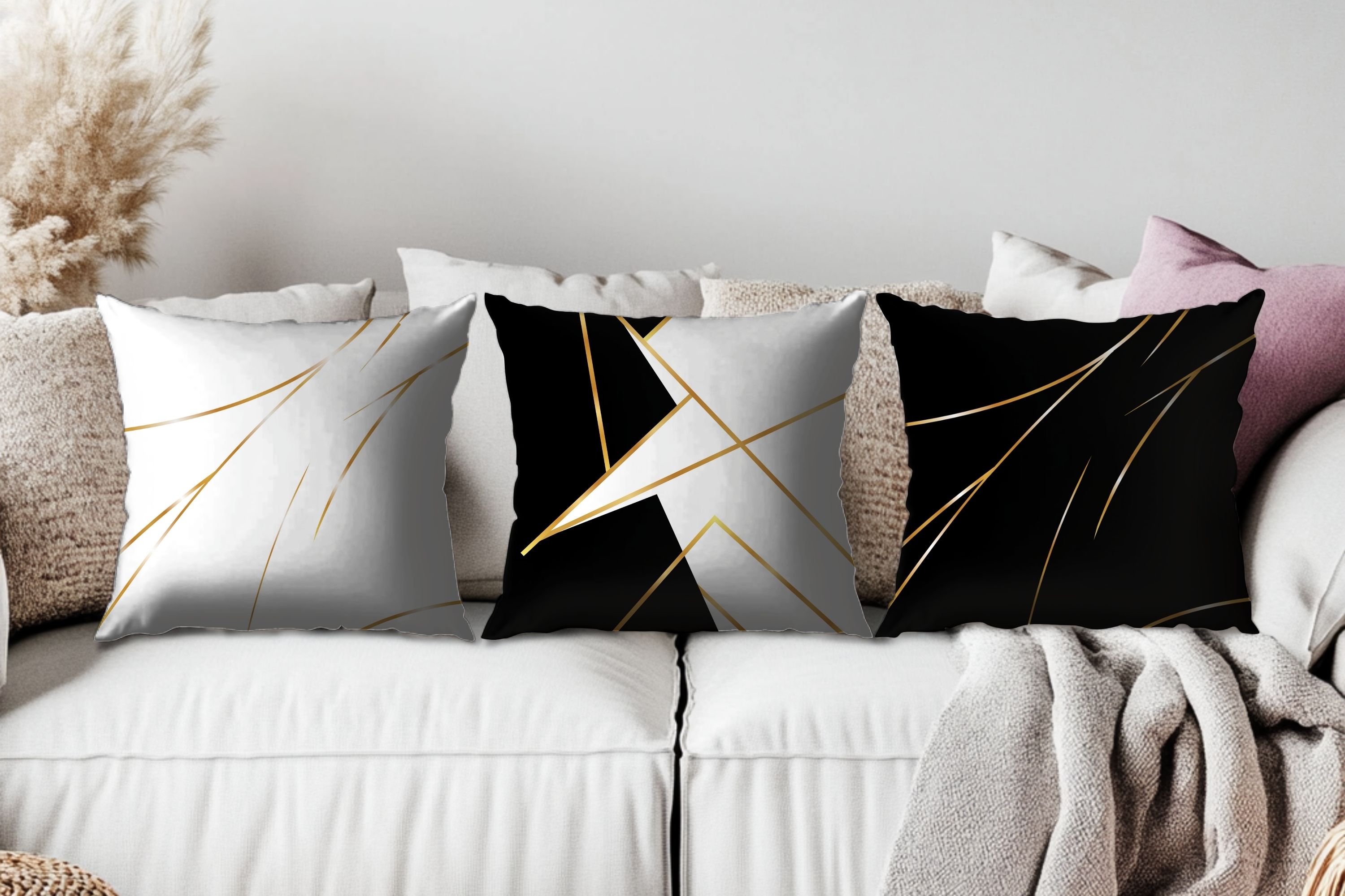 Gilded Fracture – Luxe Throw Pillow | Spun Polyester Square Pillow  product thumbnail image