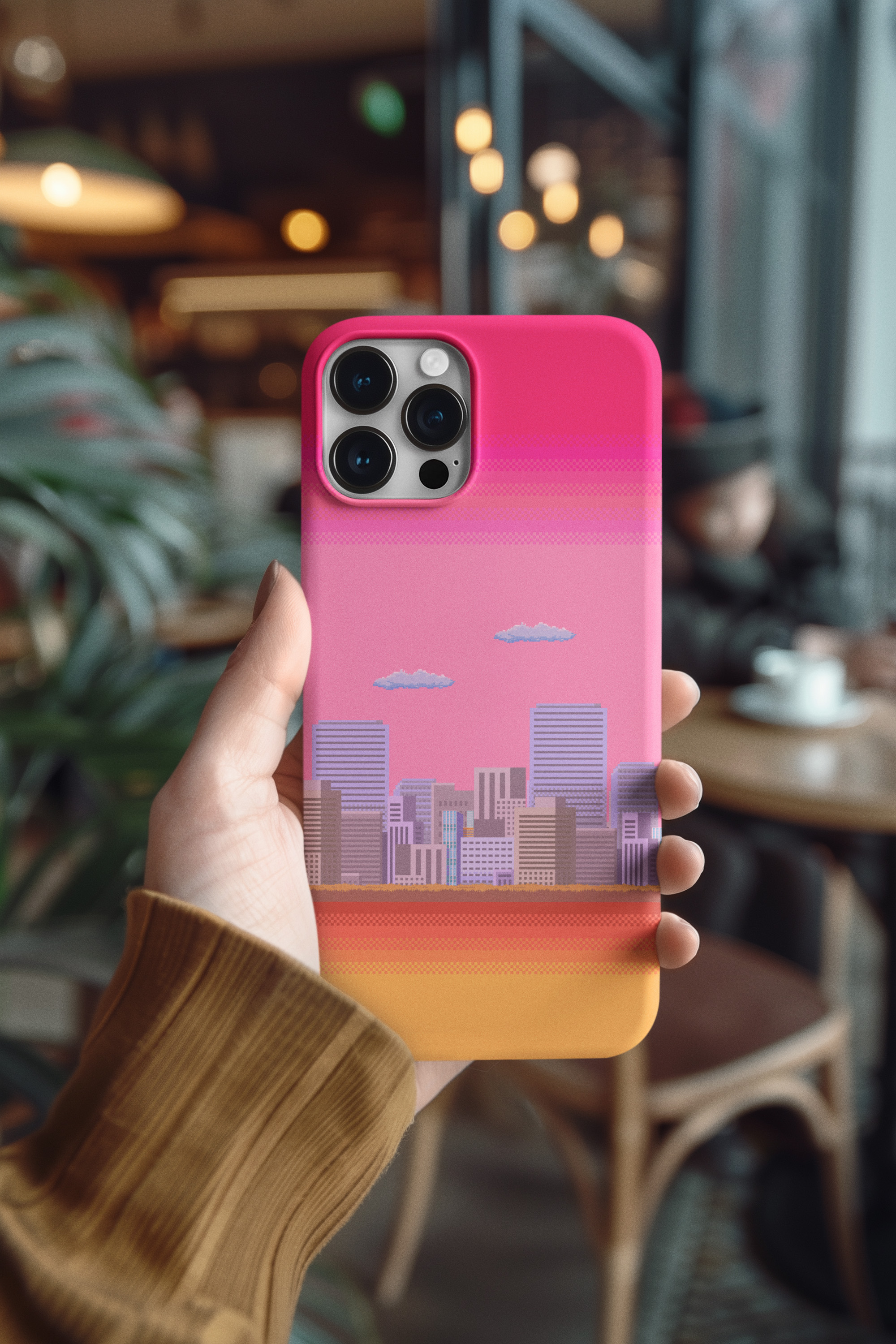 Pixel 8-bit Skies Vaporwave Vibes Tough Phone Case– Retro City Edition product thumbnail image