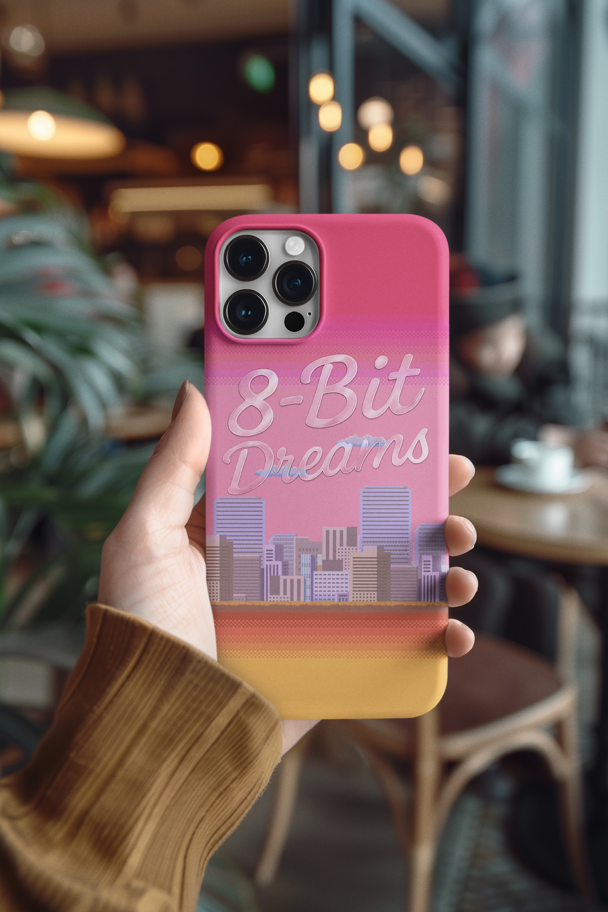 8-Bit Dreams Pixel Art Vibrant Cityscape Design Tough Phone Case product thumbnail image