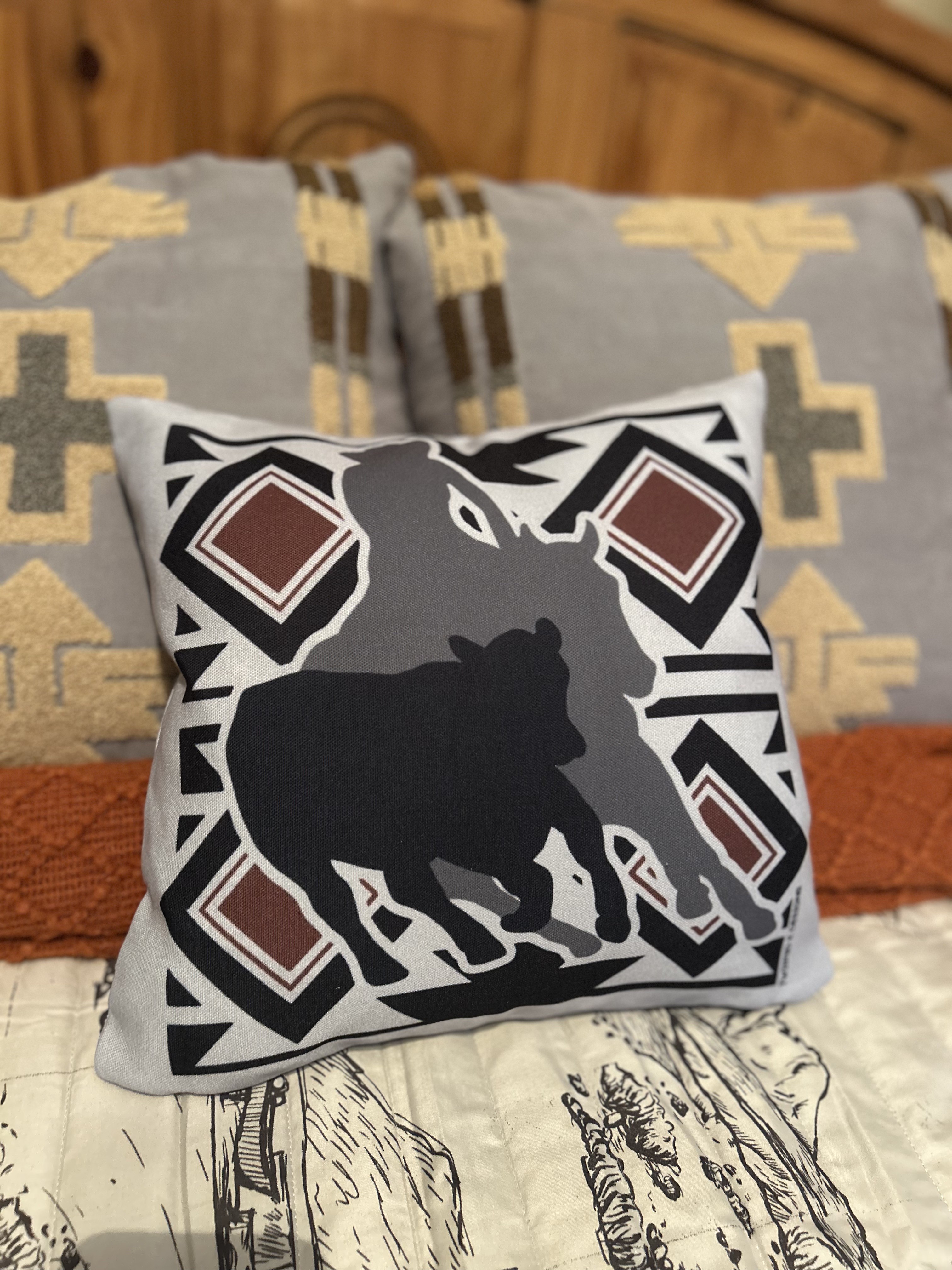 Circle Up Square Pillow - Modern Western Decor