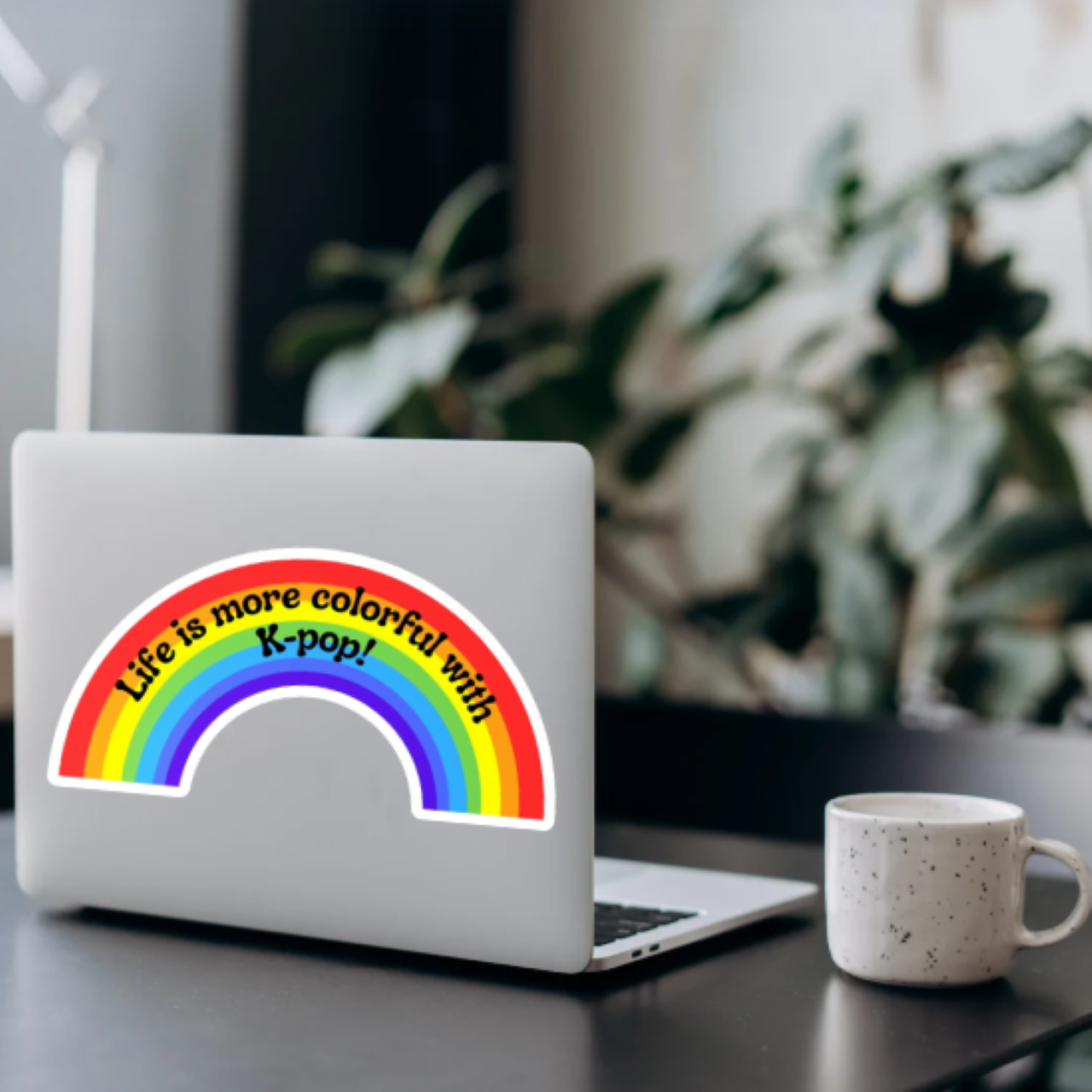 Life is More Colorful With K-Pop Rainbow Water, scratch and UV resistant Kiss-Cut Vinyl Decals