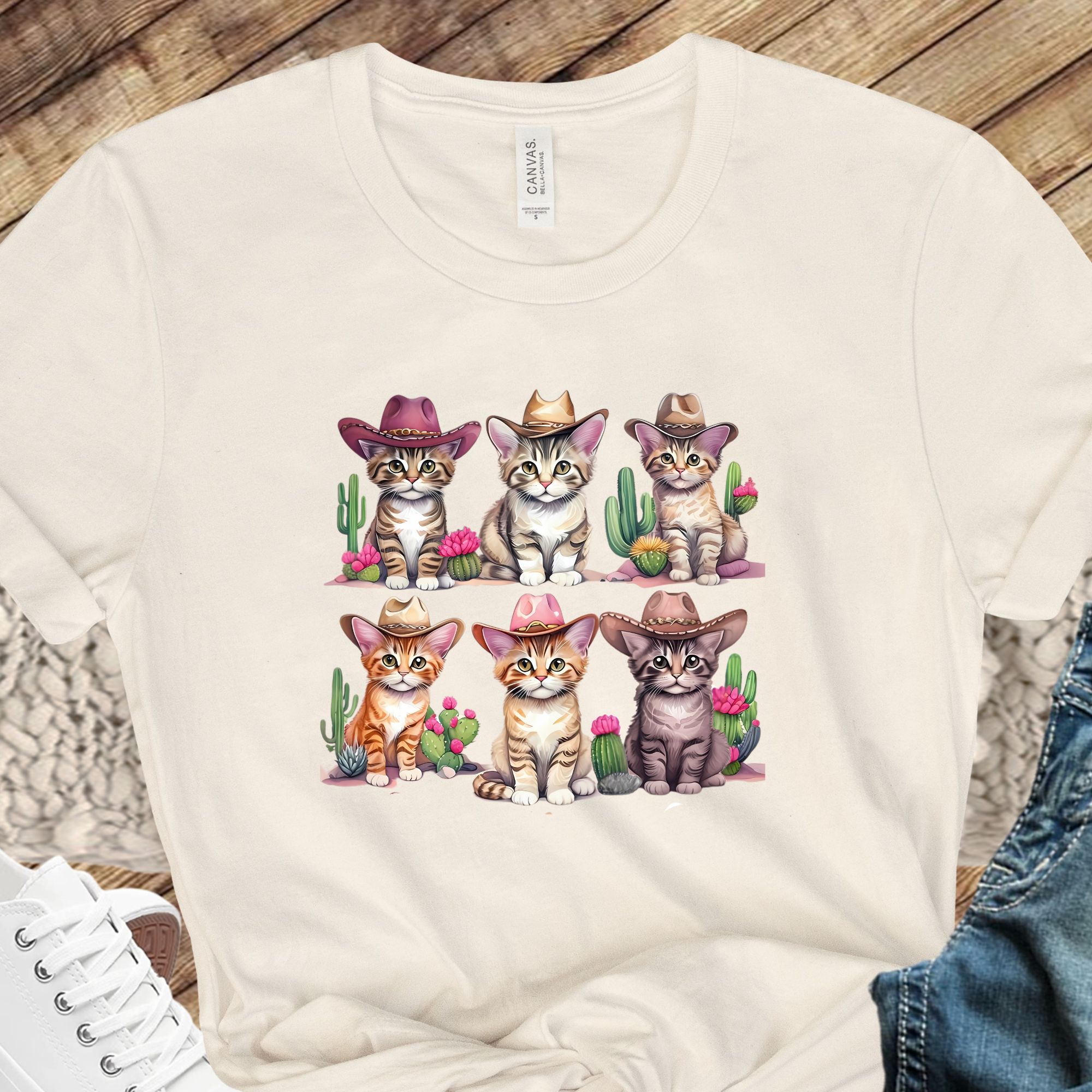 Cowboy Cat Tshirt - Fun Retro Animal Graphic Shirt product thumbnail image Cowboy Cat Tshirt - Fun Retro Animal Graphic Shirt product thumbnail image