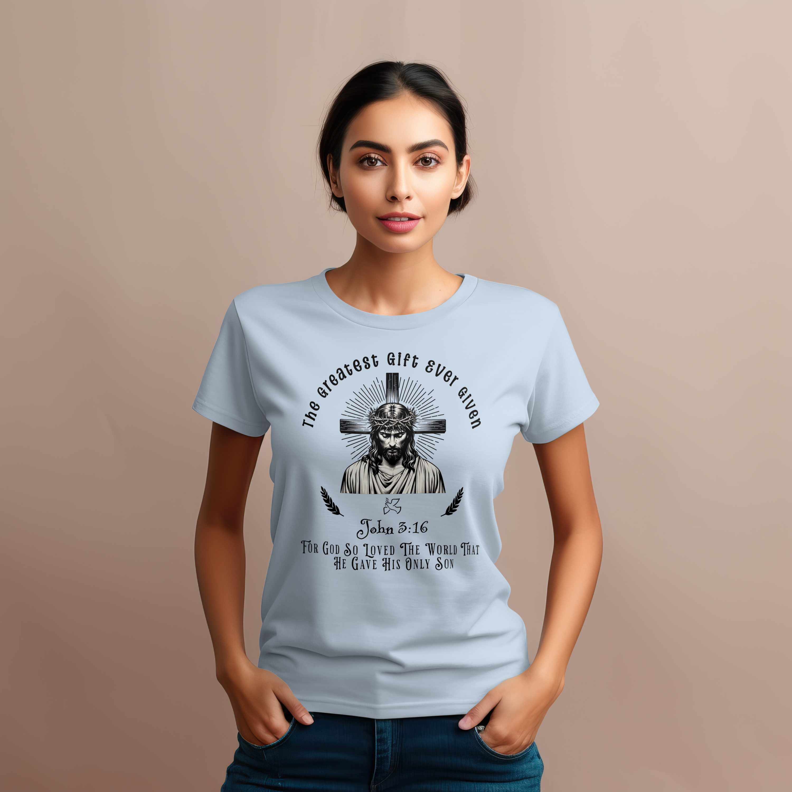 "The Greatest Gift Ever Given" Women's Softstyle Tee - Perfect for Giving & Celebrations product thumbnail image "The Greatest Gift Ever Given" Women's Softstyle Tee - Perfect for Giving & Celebrations product thumbnail image