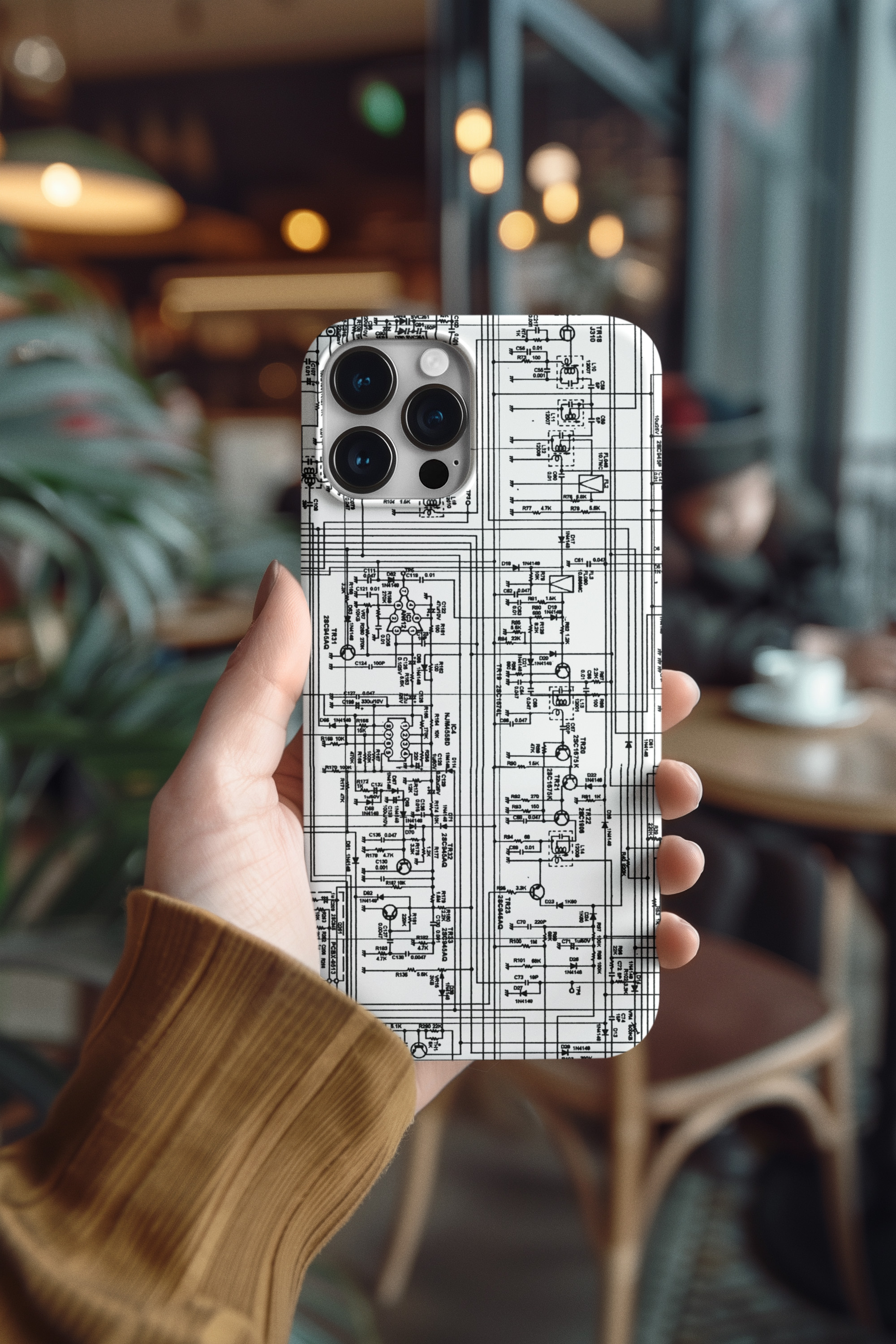Tech Blueprint Circuit Core Tough Phone Case - Schematic Grid for Engineers &amp; Tech Enthusiasts product thumbnail image