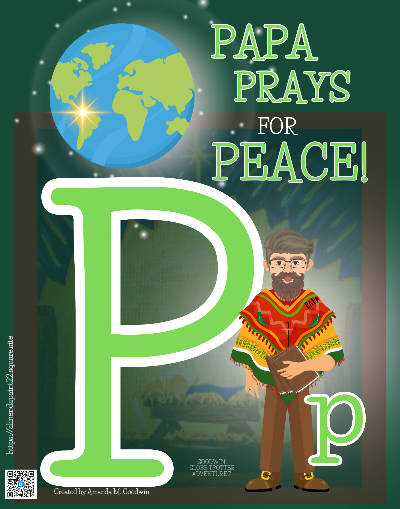 Papa Prays for Peace - A Goodwin Globetrotter Adventure Jigsaw Puzzle product thumbnail image Papa Prays for Peace - A Goodwin Globetrotter Adventure Jigsaw Puzzle product thumbnail image