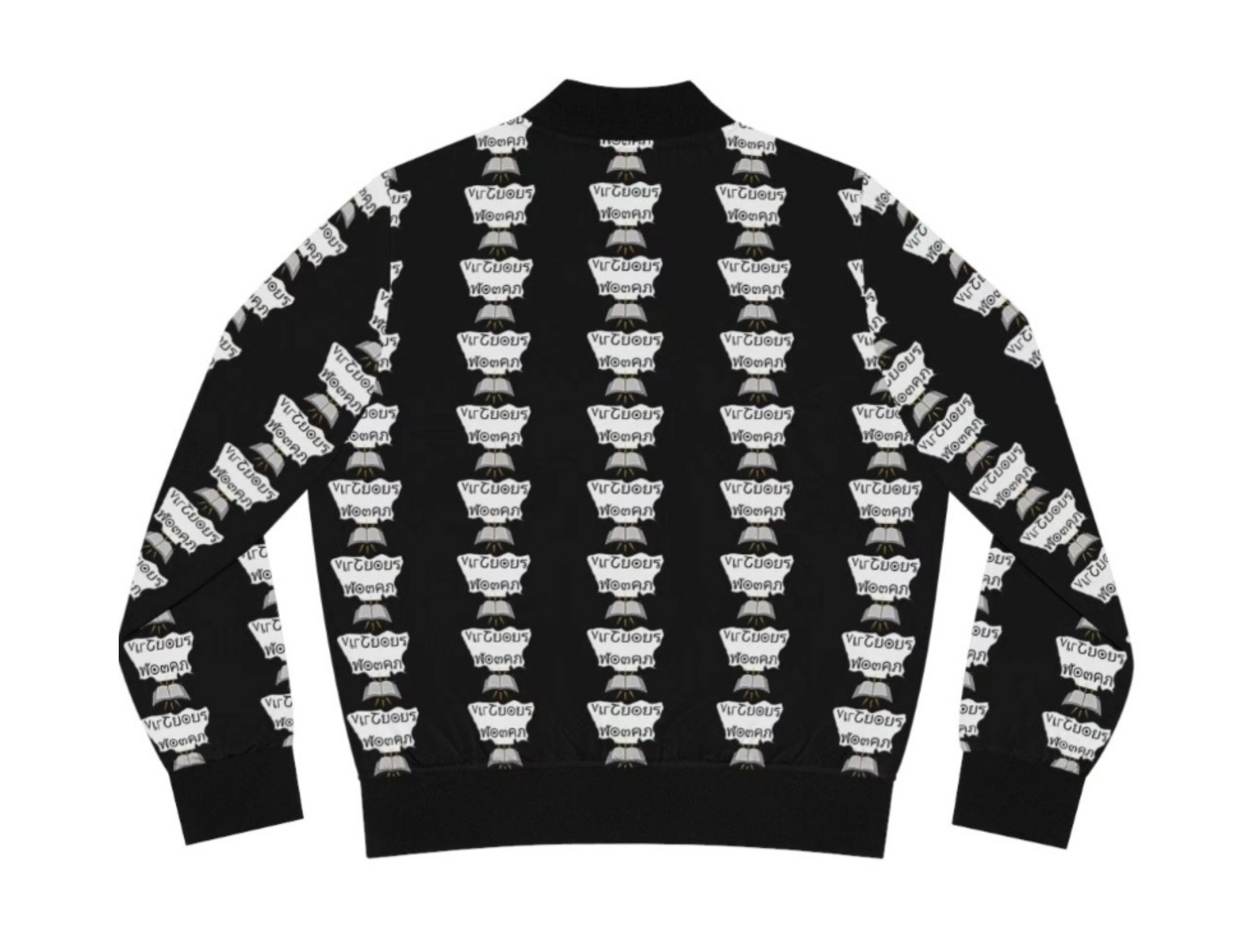 Virtuous Woman, Women's Bomber Jacket (AOP) For Believers Of The Way product thumbnail image Virtuous Woman, Women's Bomber Jacket (AOP) For Believers Of The Way product thumbnail image