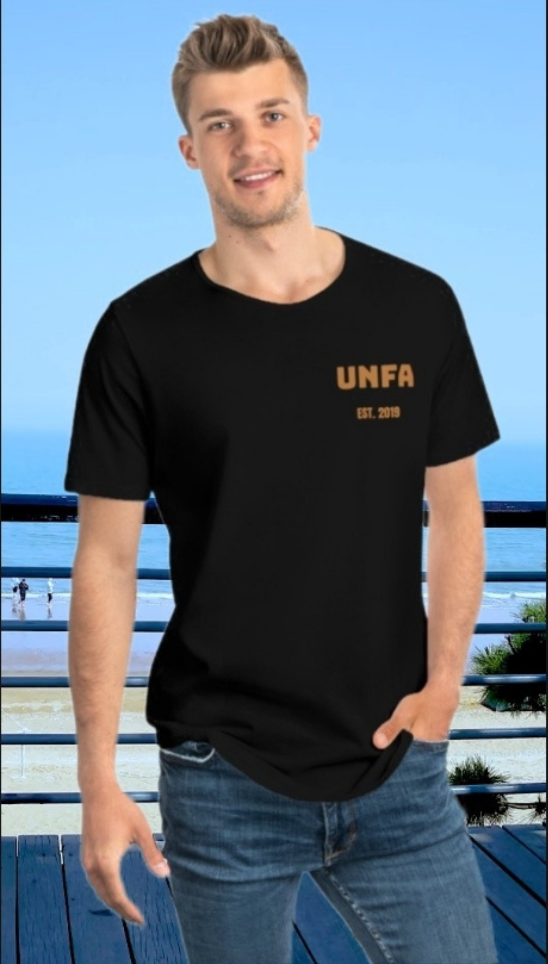 UNFA (EST. 2019) Men's Jersey Curved Hem Tee product thumbnail image UNFA (EST. 2019) Men's Jersey Curved Hem Tee product thumbnail image