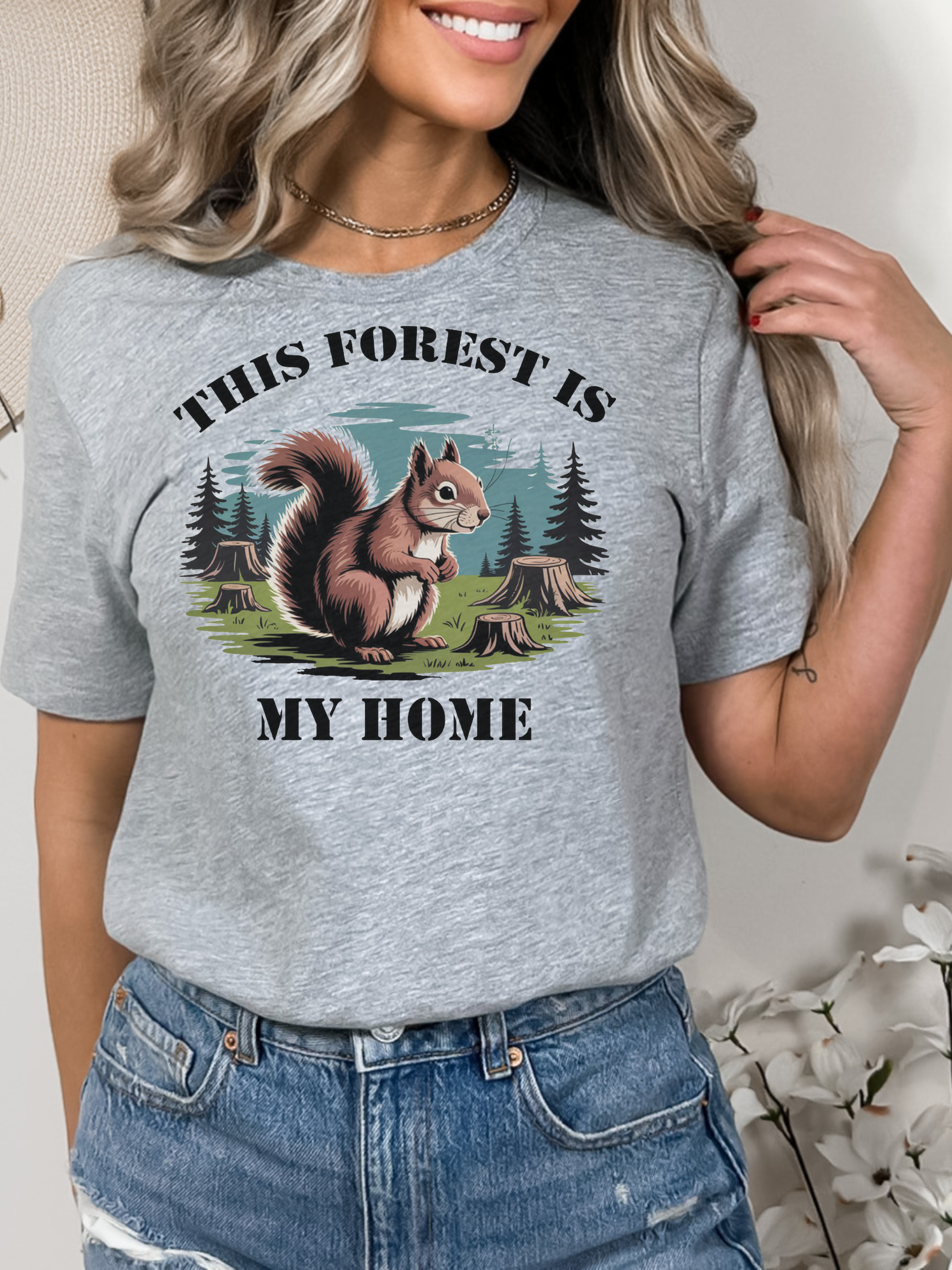 This Forest Is My Home Shirt, Save the Trees Squirrel Tee, Woodland Animal Nature Shirt This Forest Is My Home Shirt, Save the Trees Squirrel Tee, Woodland Animal Nature Shirt