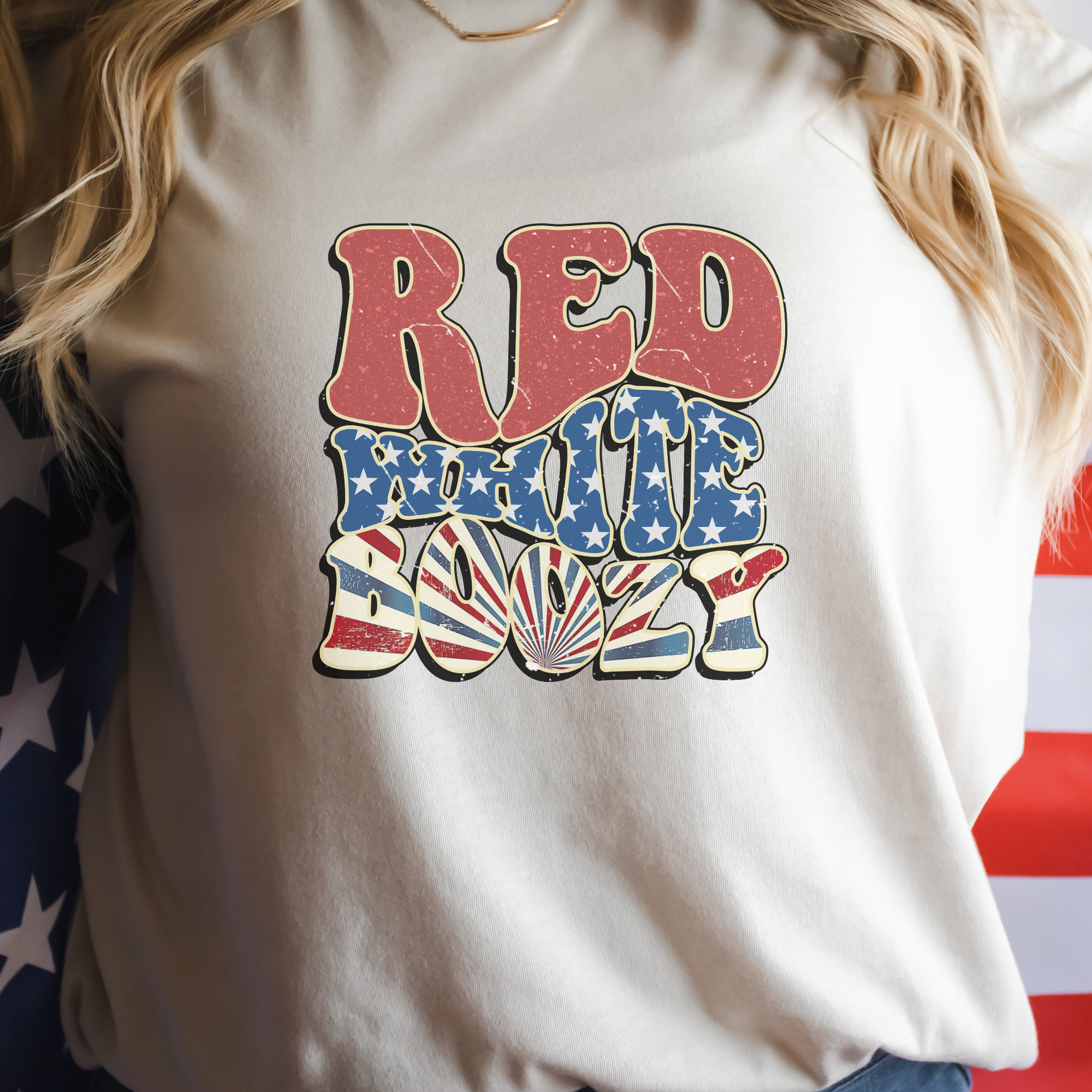 Red White n Boozy Women's 4th of July Shirt | Patriotic USA Graphic Tee | Funny Independence Day T-Shirt | Summer Party Outfit
