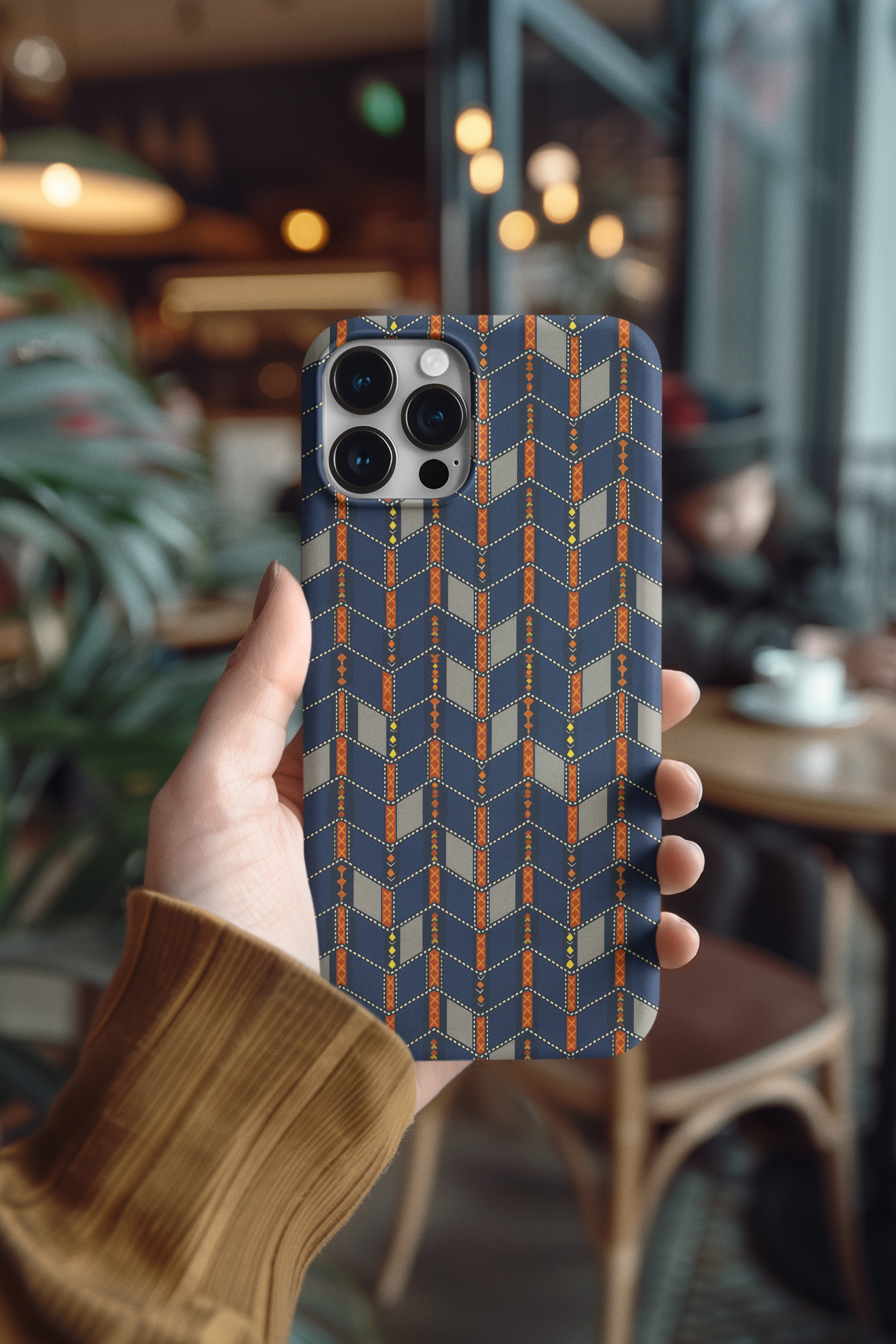 Traditional Weaving Nomad Lines – Tribal Chevron Motif Tough Phone Case product thumbnail image