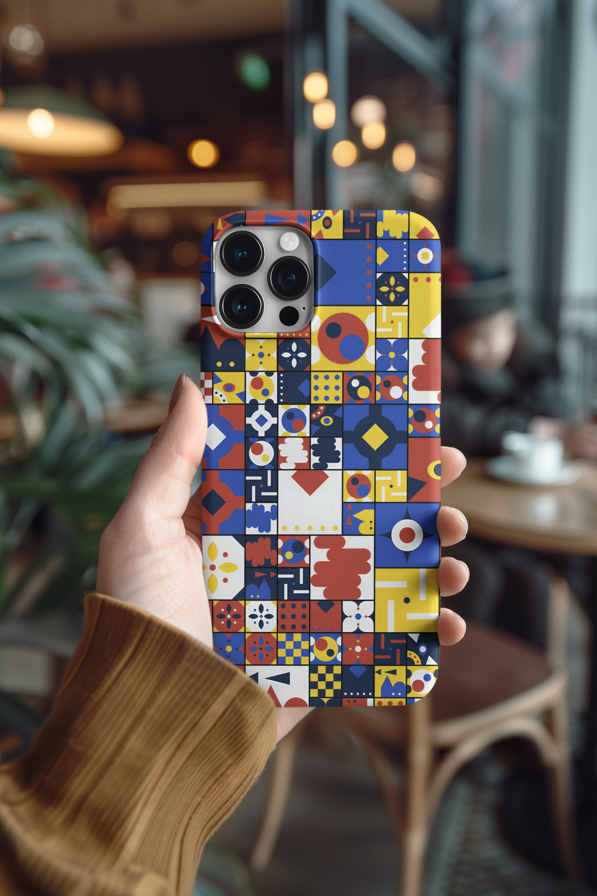 Bauhaus Pop Art Mosaic – Modular Color Blocks Tough Phone Case product thumbnail image