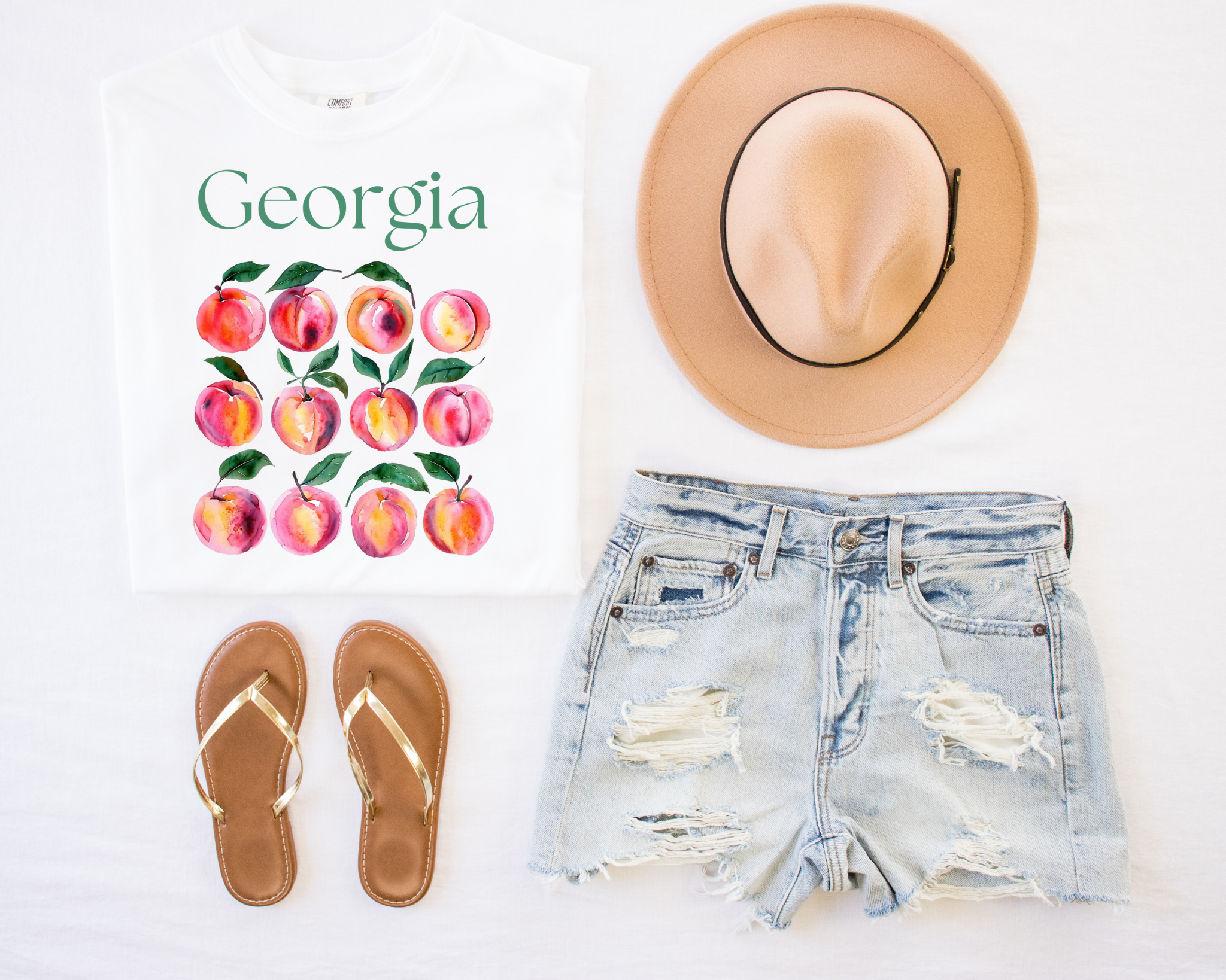 Georgia Peaches Tee, Unisex Jersey Short Sleeve Tee, Southern Style Shirt, Georgia Pride Gift, Summer Casual Wear, Farm Fresh Apparel, Cute product thumbnail image