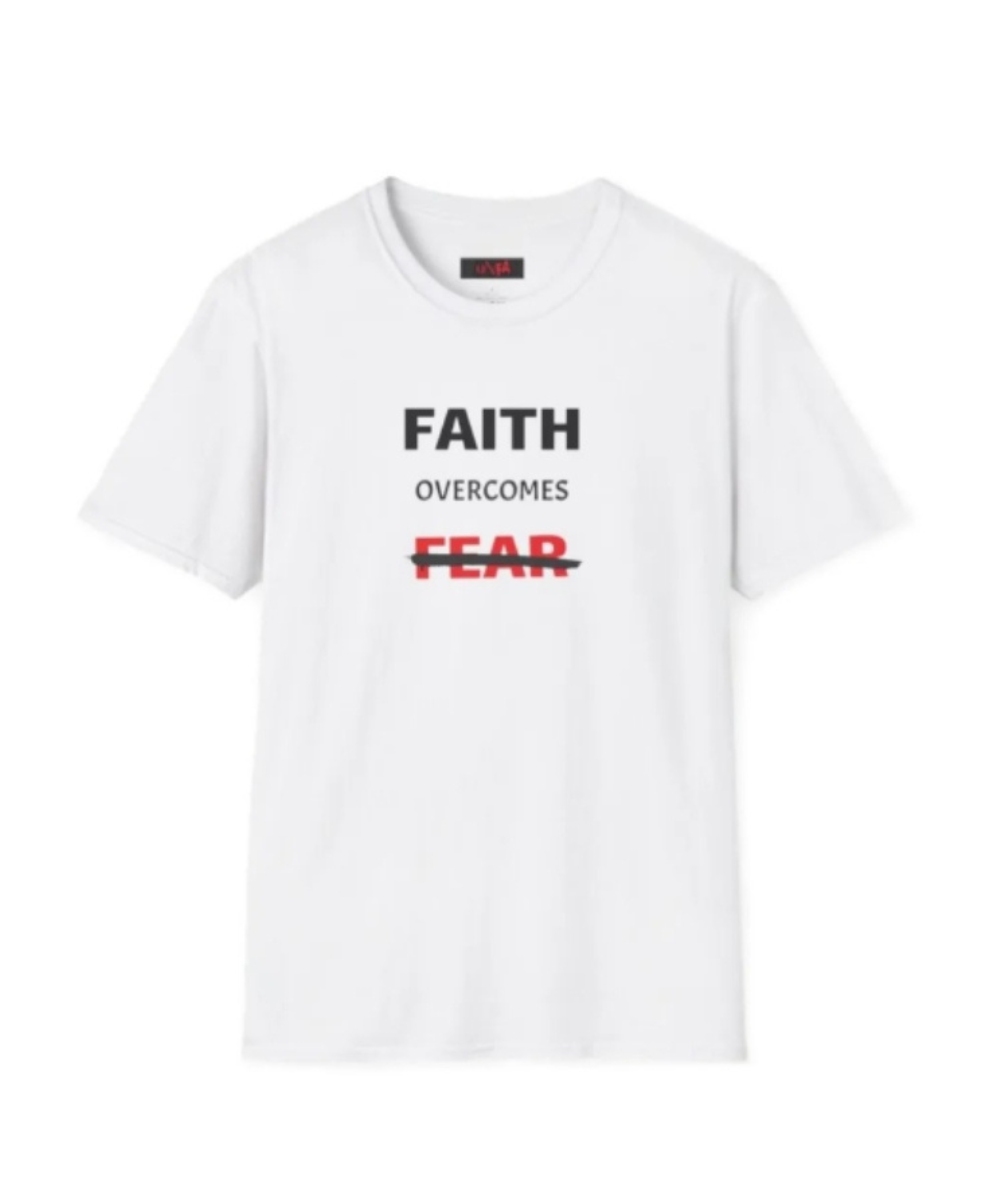 Faith Overcomes Unisex Softstyle T-Shirt product thumbnail image Faith Overcomes Unisex Softstyle T-Shirt product thumbnail image