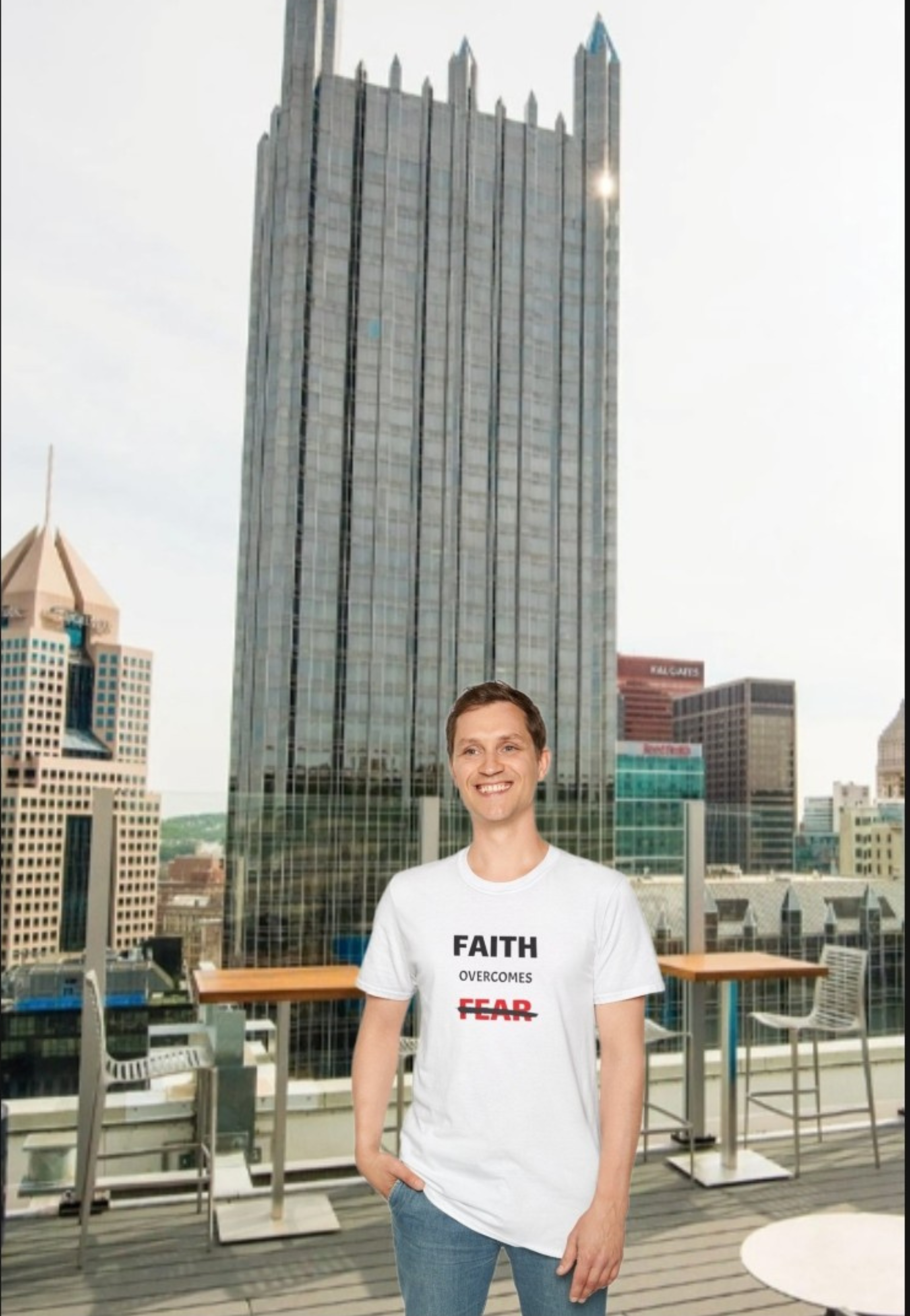 Faith Overcomes Unisex Softstyle T-Shirt product thumbnail image Faith Overcomes Unisex Softstyle T-Shirt product thumbnail image