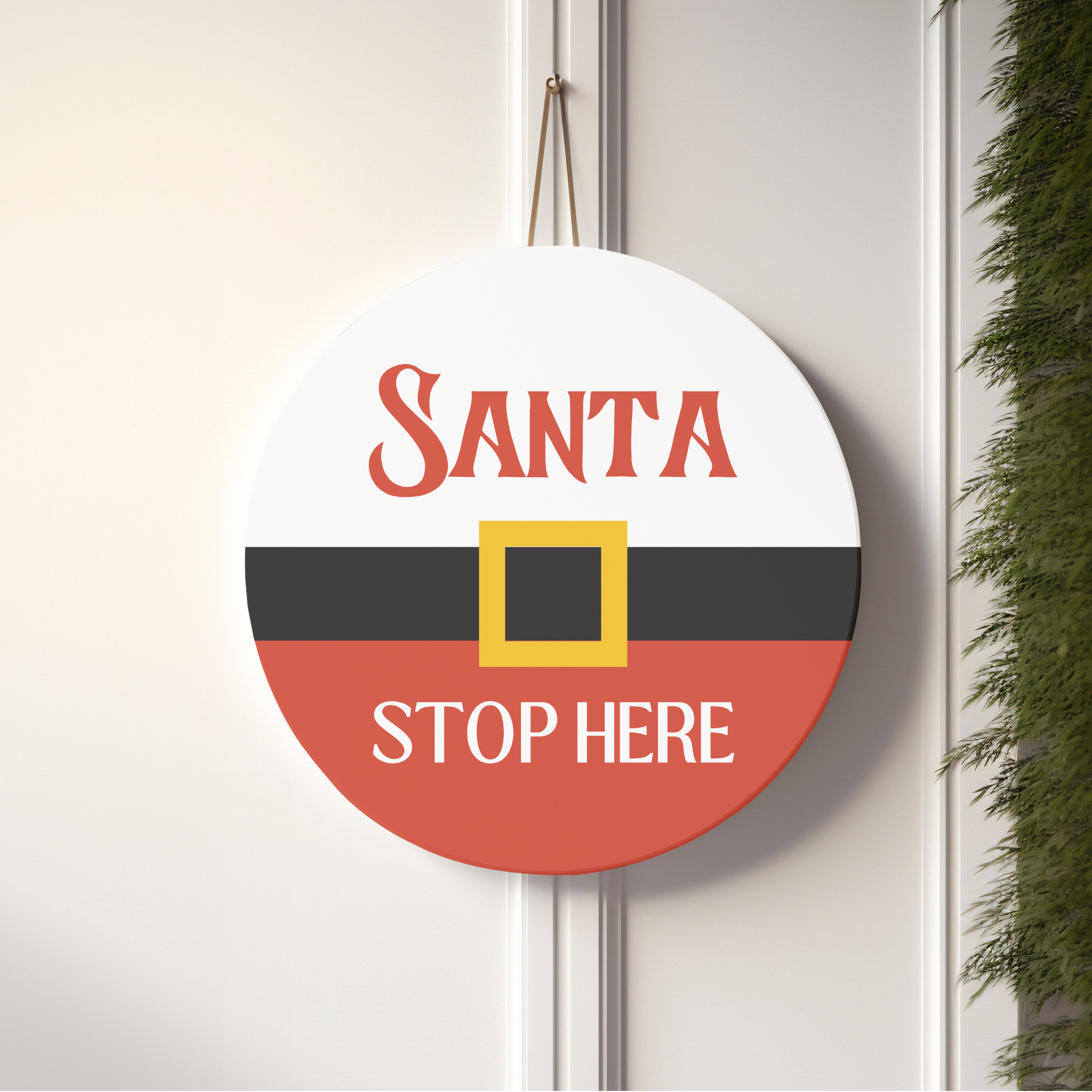 Santa Stop Here Wood Door Sign | Rustic Christmas Wall Decor | Boho Holiday Sign in Baltic Birch | UV Printed | 8x8, 10x10, 12x12 | Indoor Outdoor product thumbnail image Santa Stop Here Wood Door Sign | Rustic Christmas Wall Decor | Boho Holiday Sign in Baltic Birch | UV Printed | 8x8, 10x10, 12x12 | Indoor Outdoor product thumbnail image
