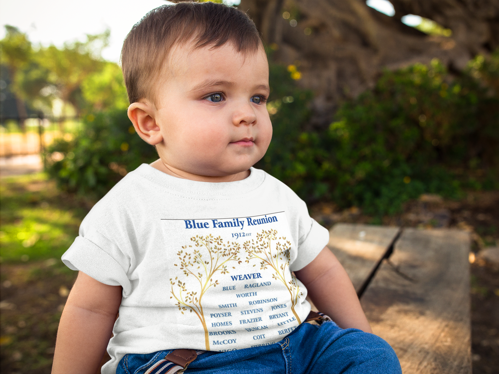 Family Tree Onesie - Gold & Blue Keepsake Design product thumbnail image Family Tree Onesie - Gold & Blue Keepsake Design product thumbnail image