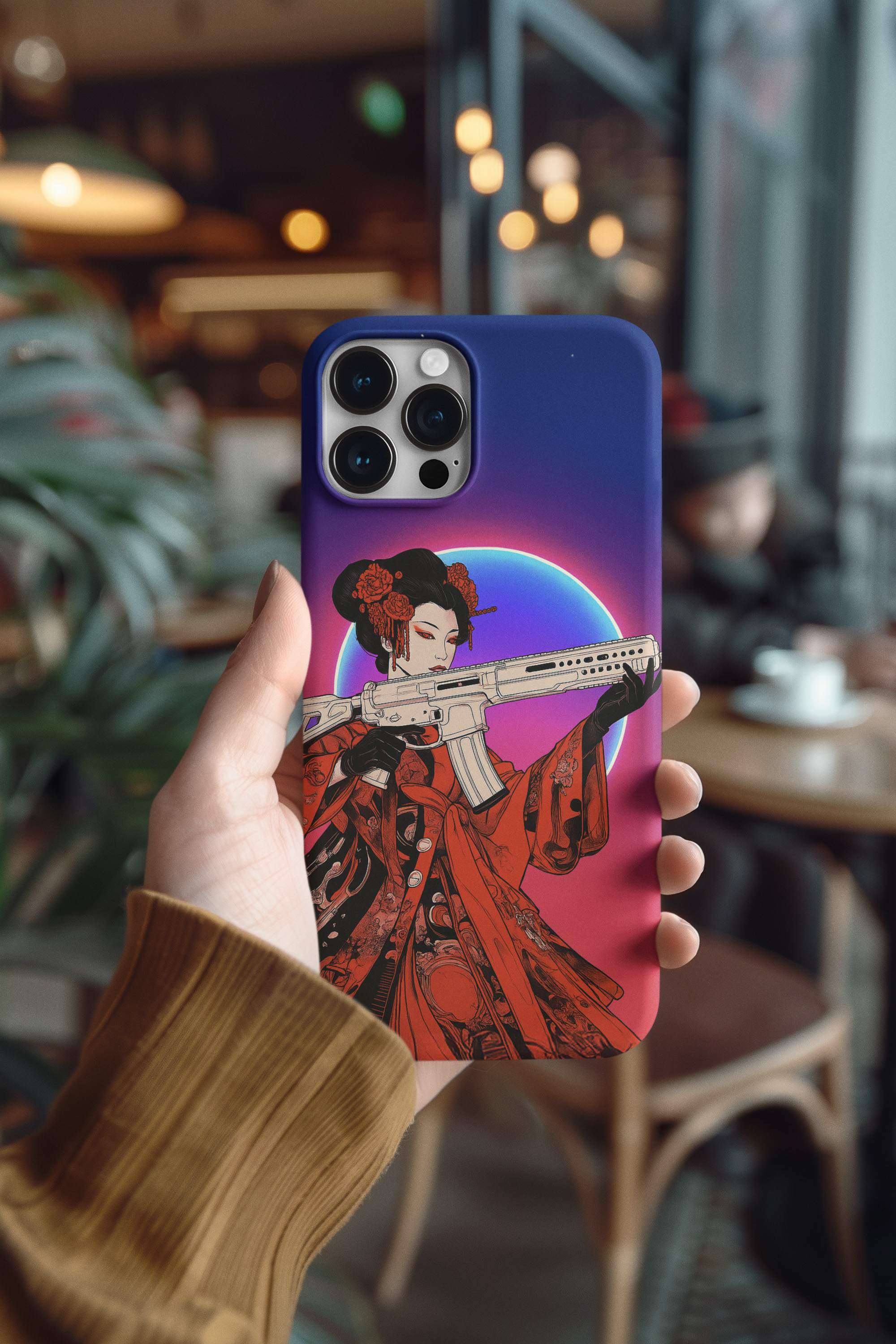 “Red Reign” – Cyber Samurai Geisha Warrior Unisex Tee product thumbnail image