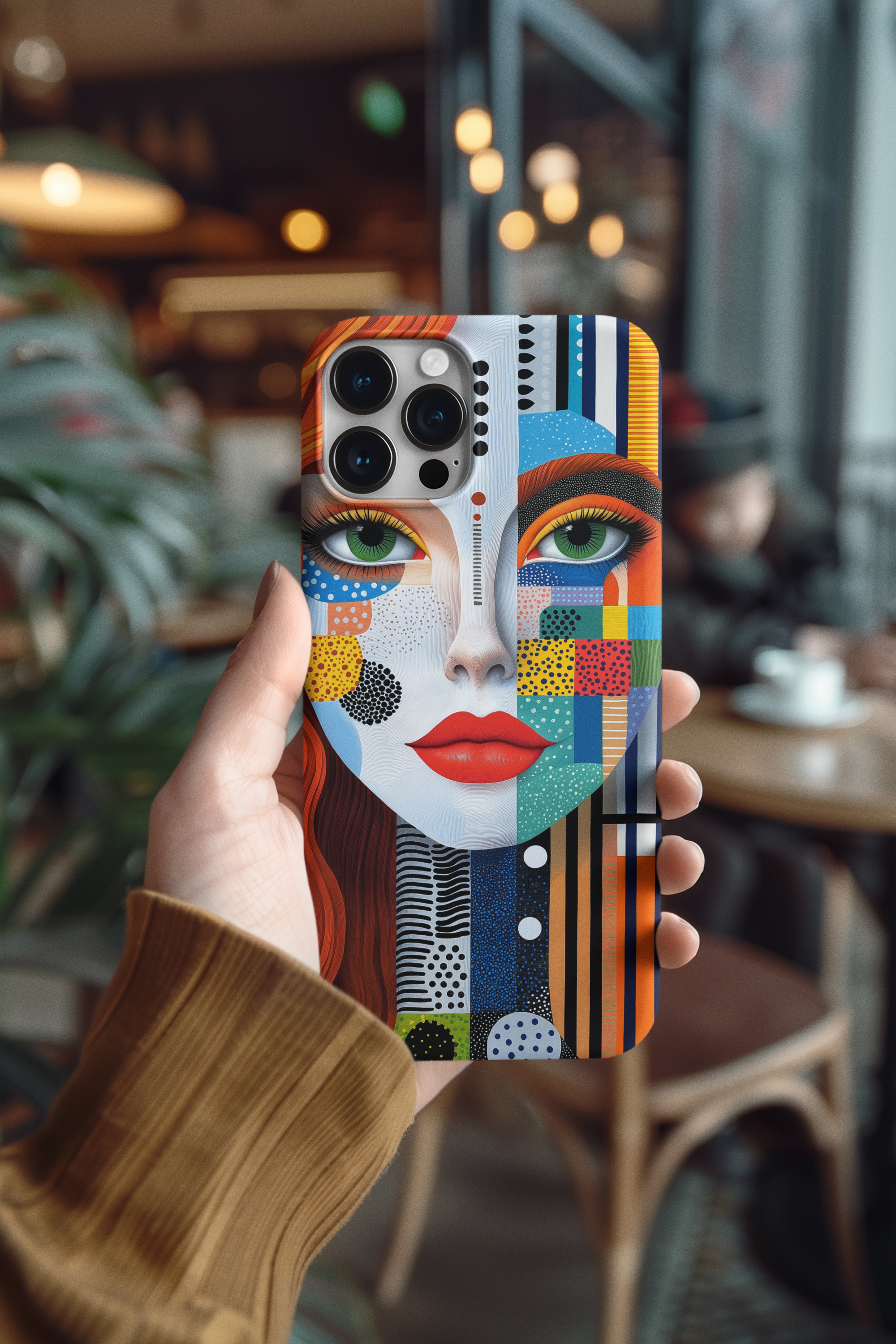 “Pixel Muse” – Abstract Pop Art Face Collage Tough Phone Case product thumbnail image