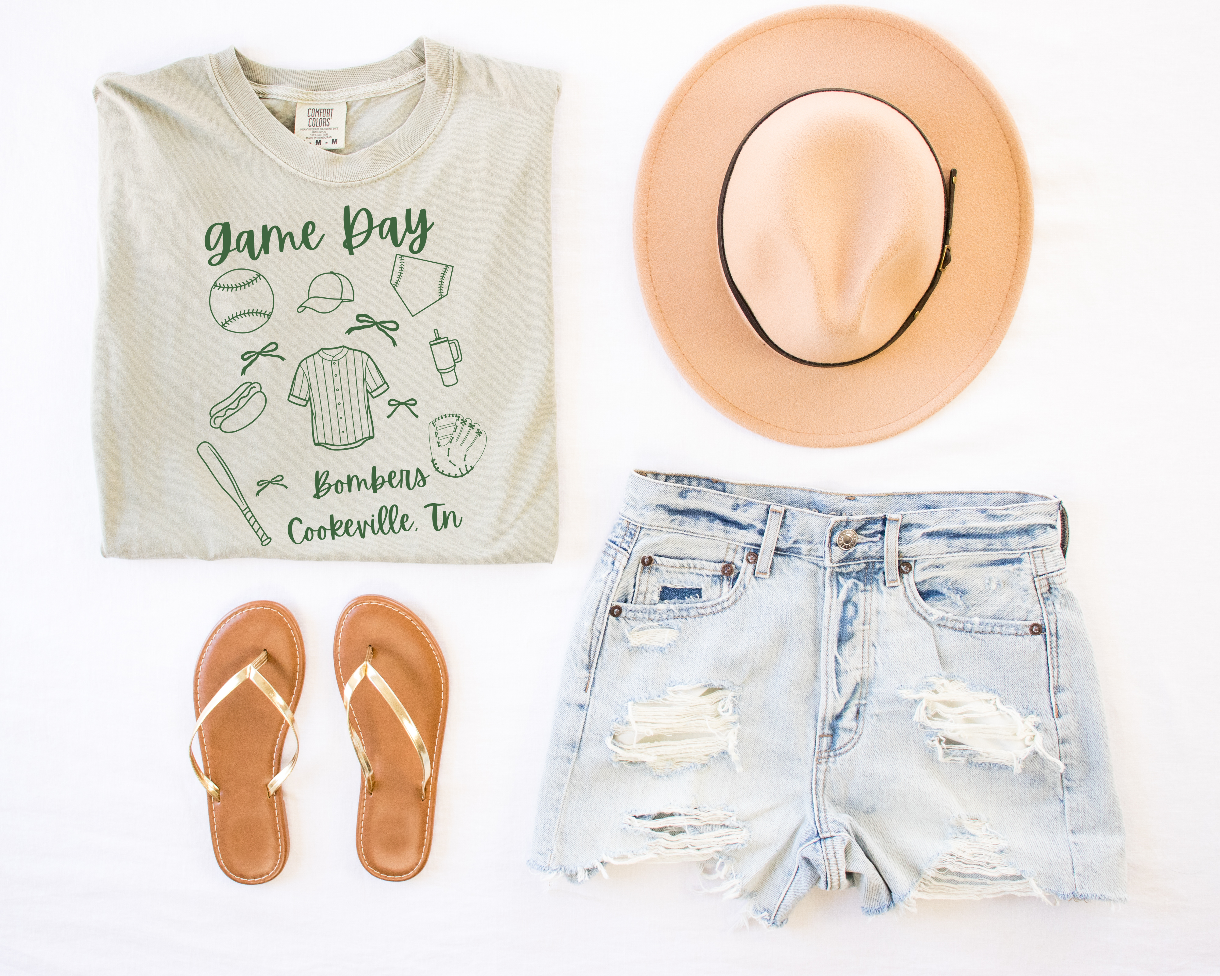 Game Day Garment-Dyed T-Shirt, Sports Fan Tee, Baseball Shirt, Cookeville TN Apparel, Unisex Casual Wear