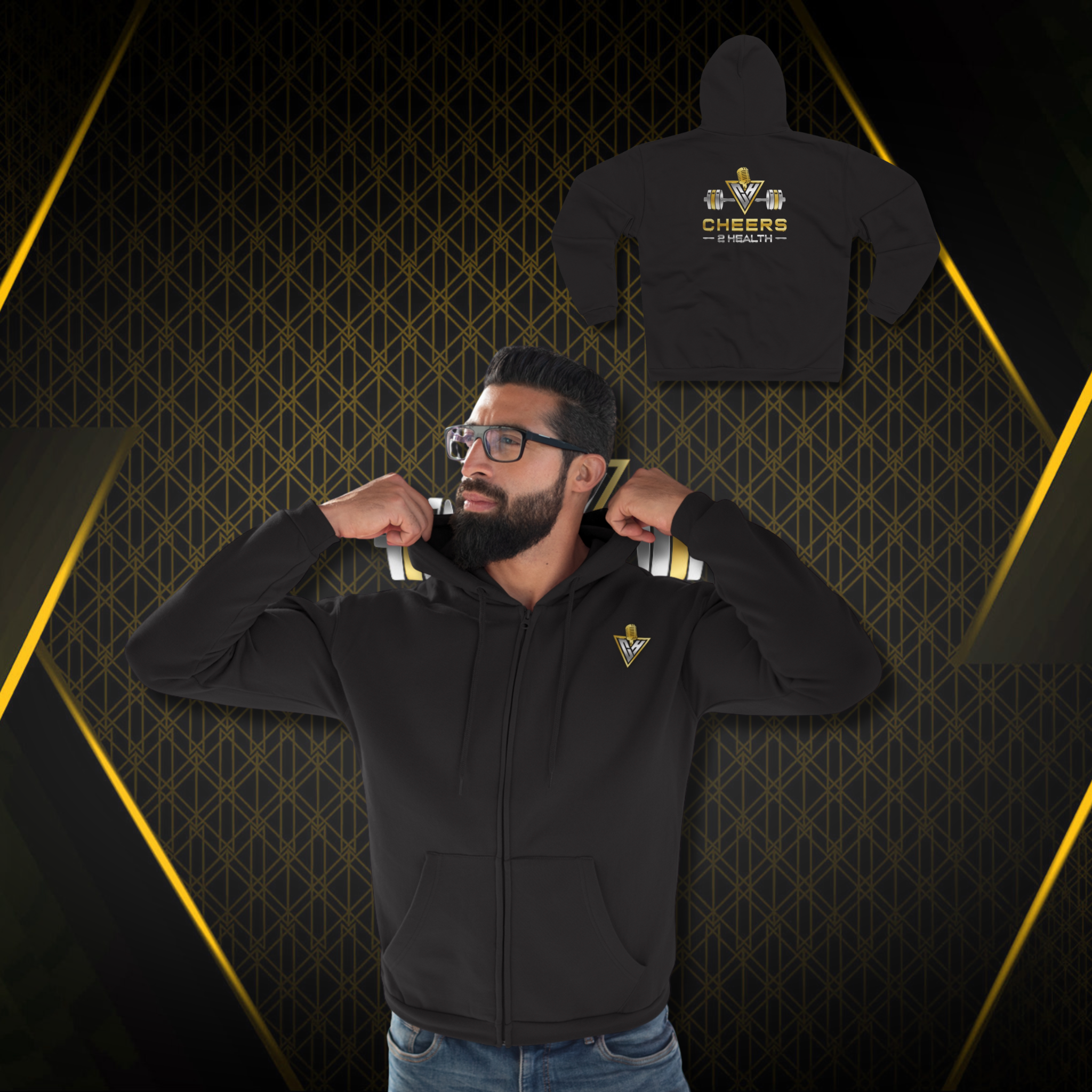 Health Cheers Zip Up Hoodie Health Cheers Zip Up Hoodie