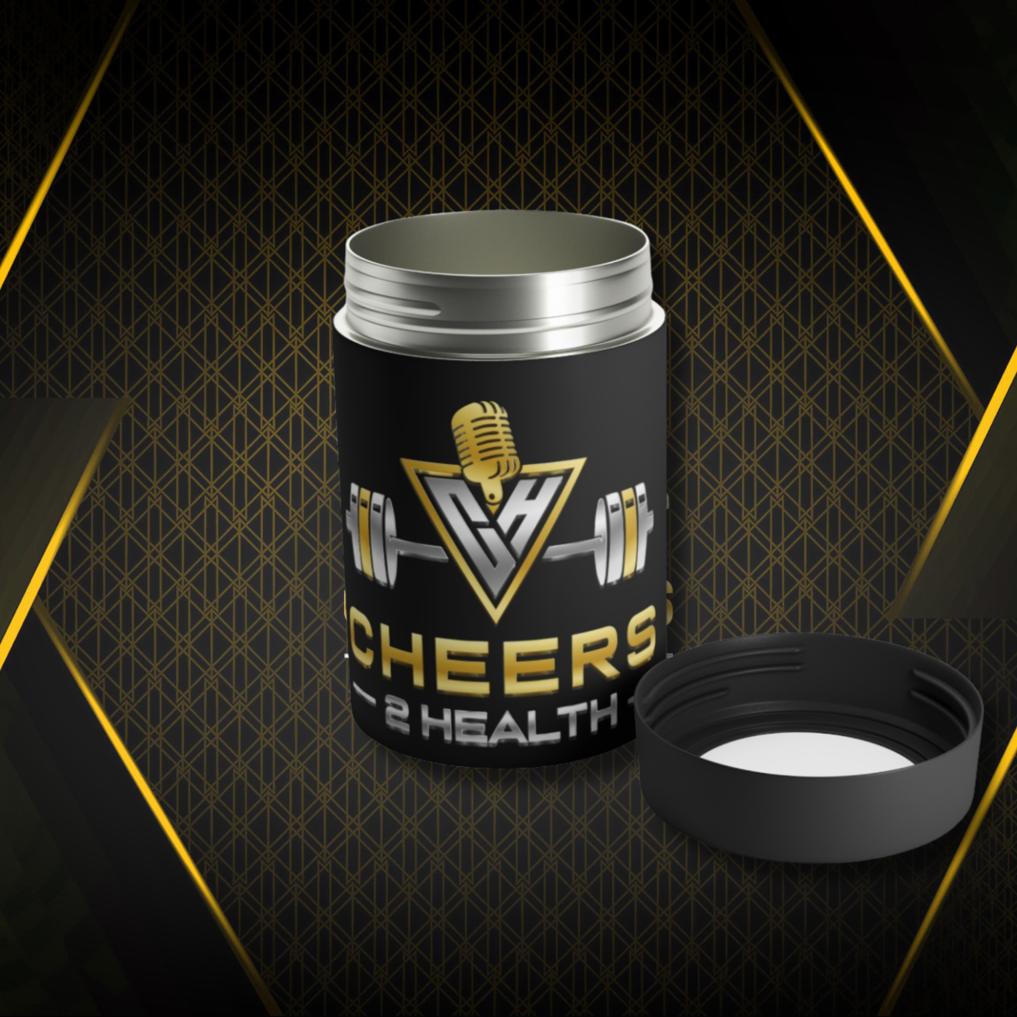 Can Holder - Cheers 2 Health Podcast Chill Beverage Cooler product thumbnail image Can Holder - Cheers 2 Health Podcast Chill Beverage Cooler product thumbnail image