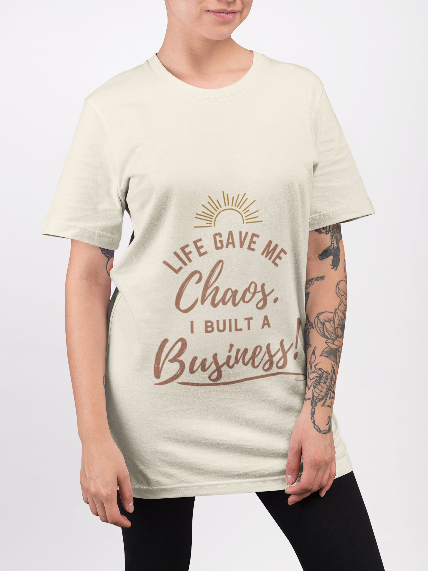 Life Gave Me Chaos T-Shirt – Funny Motivational Entrepreneur Tee – Unisex Softstyle Comfort – Inspirational Business Quote Shirt – Hustle and Humor Gift Idea product thumbnail image