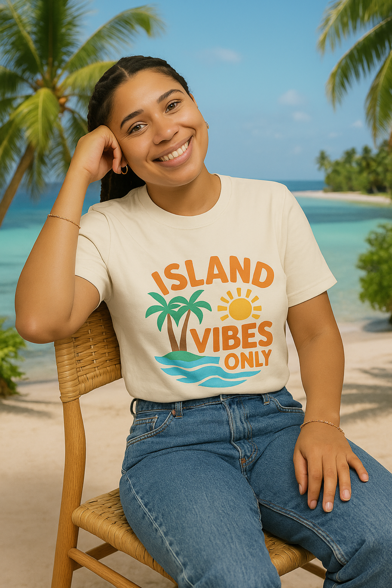 Tropical Vibes T-Shirt, Island Vibes Only Tee, Summer Beach Shirt, Vacation Outfit, Gift for Ocean Lovers product thumbnail image Tropical Vibes T-Shirt, Island Vibes Only Tee, Summer Beach Shirt, Vacation Outfit, Gift for Ocean Lovers product thumbnail image