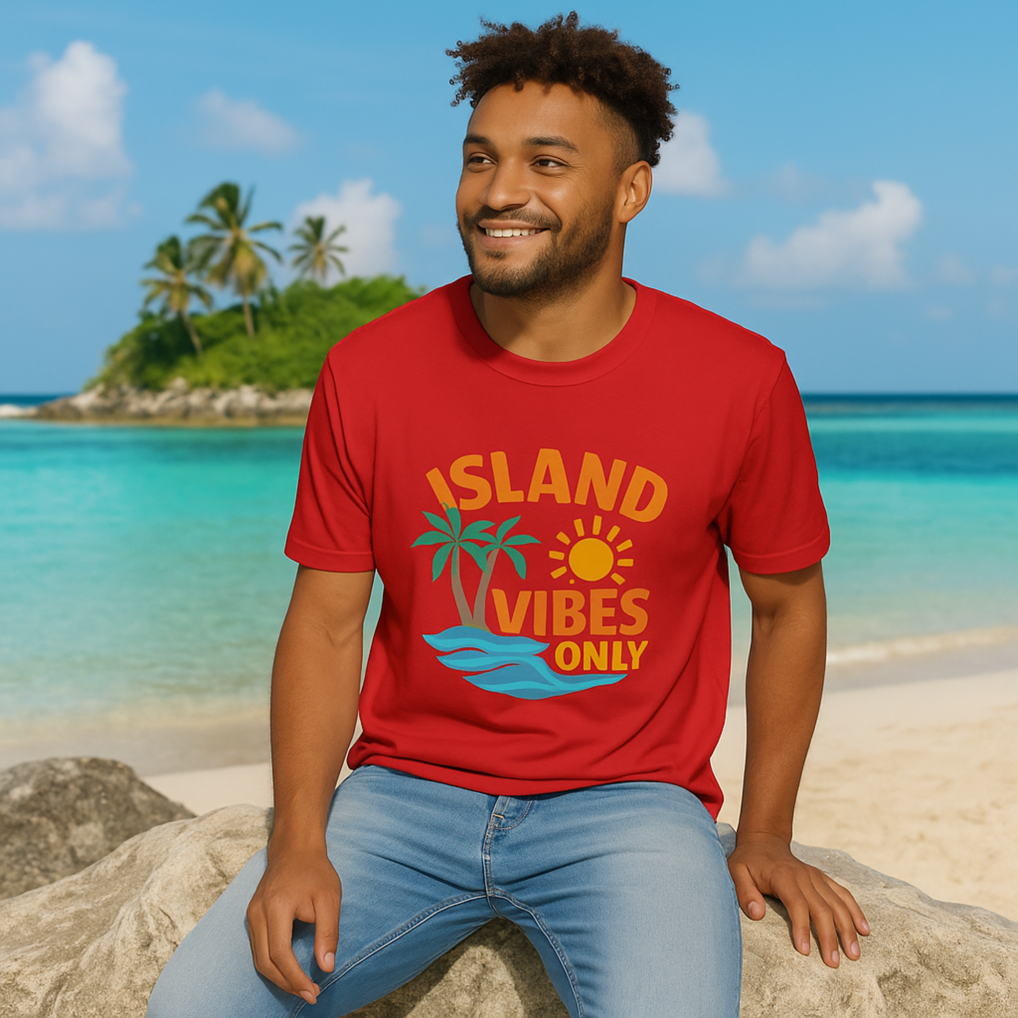 Tropical Vibes T-Shirt, Island Vibes Only Tee, Summer Beach Shirt, Vacation Outfit, Gift for Ocean Lovers