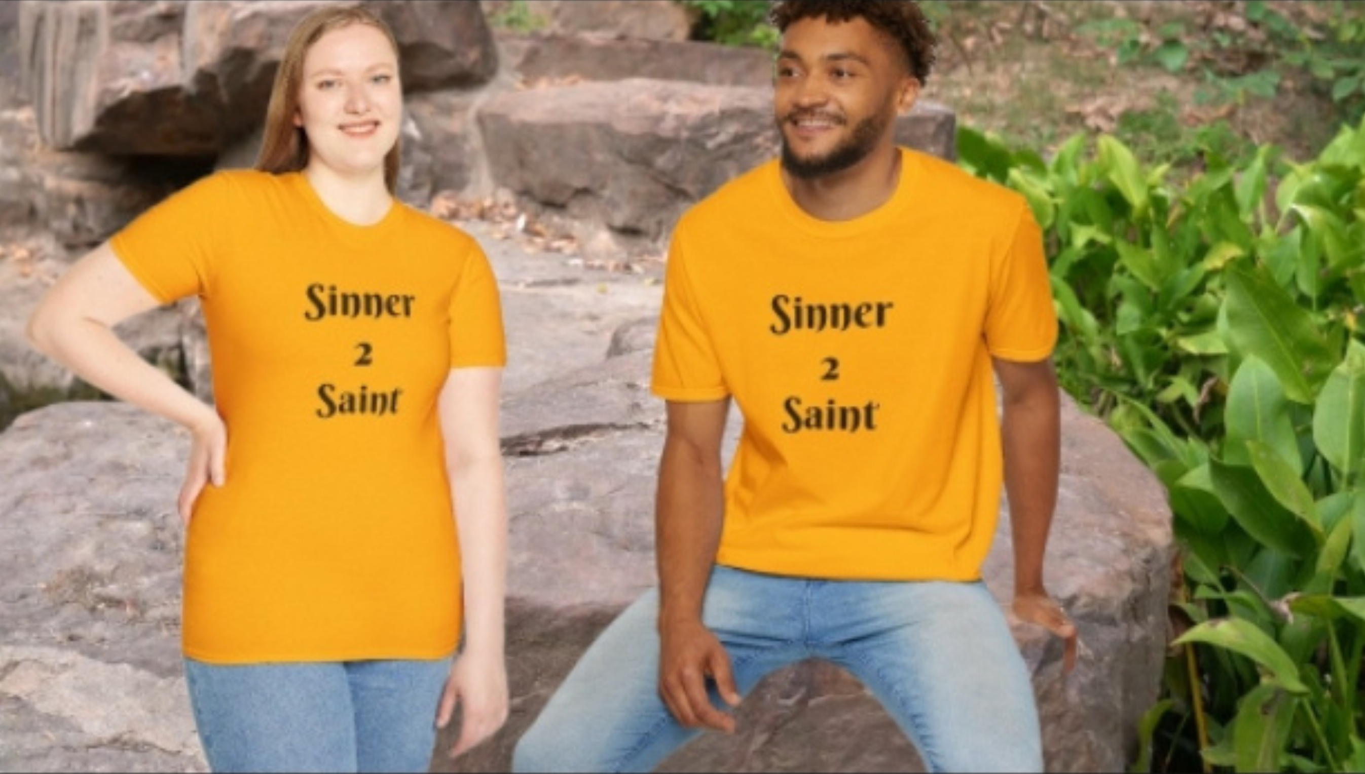 Sinner 2 Saint Unisex Softstyle T-Shirt product thumbnail image Sinner 2 Saint Unisex Softstyle T-Shirt product thumbnail image