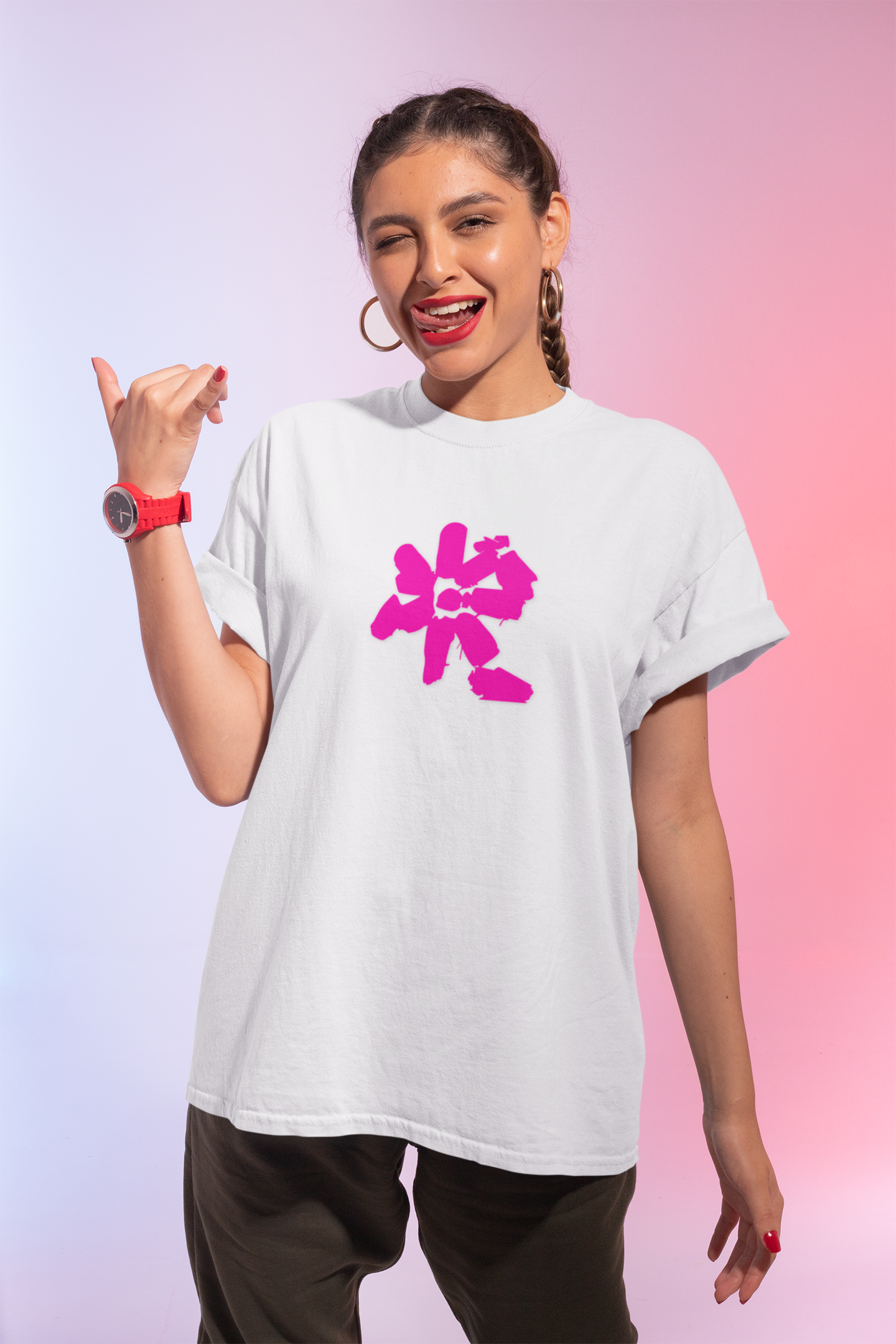 Unisex Dazie Pink 100% Cotton Crew Tee product thumbnail image Unisex Dazie Pink 100% Cotton Crew Tee product thumbnail image