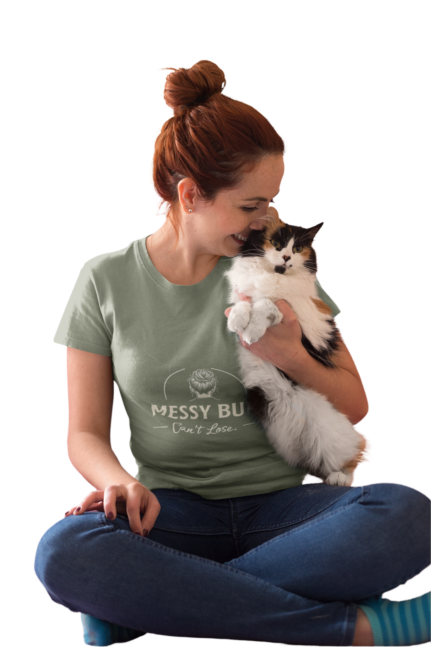 Messy Bun Can’t Lose T-Shirt – Funny Mom Life Tee – Unisex Softstyle Shirt – Relaxed Fit Motivation – Cute Casual Shirt for Women – Busy Mom Gift product thumbnail image