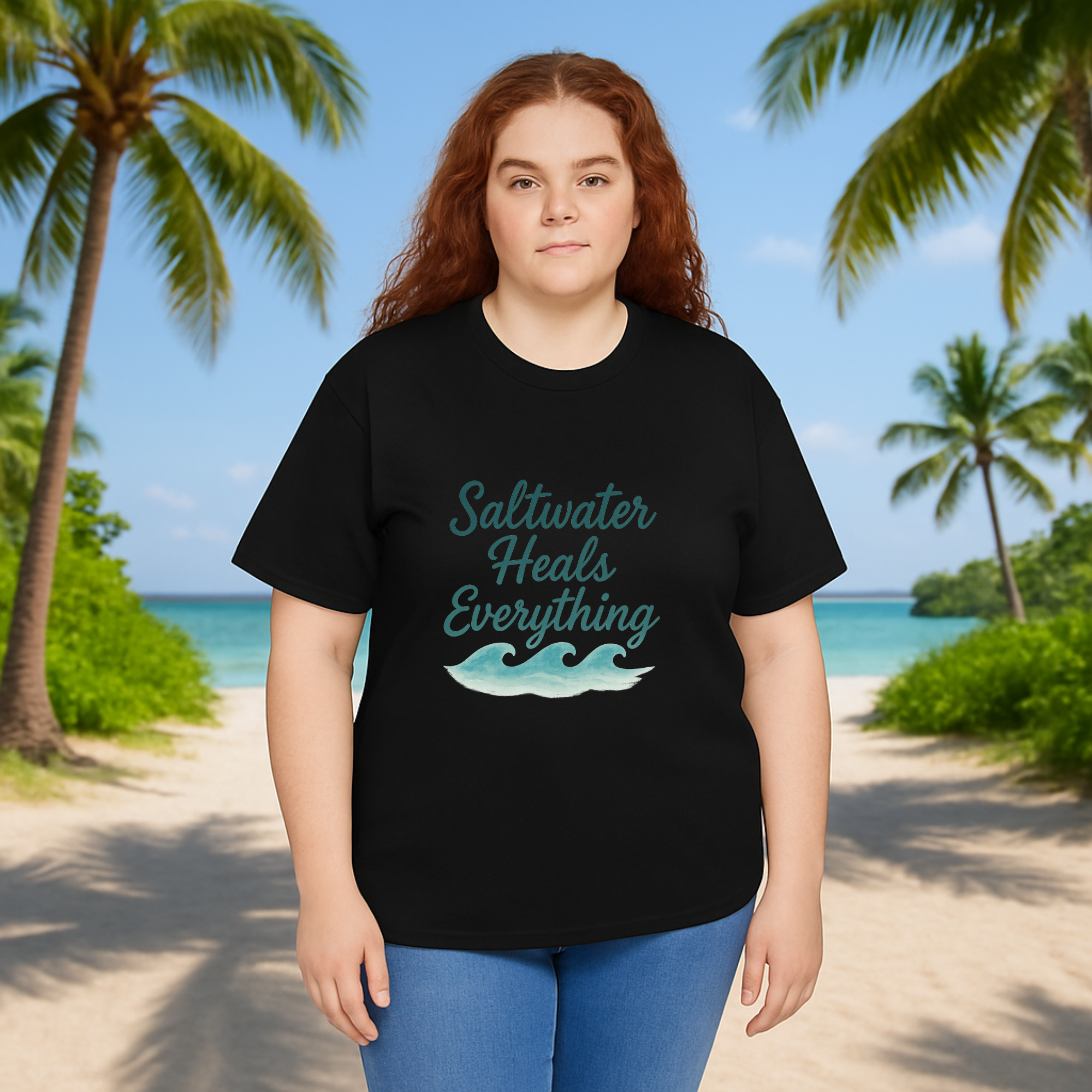 Saltwater Heals Everything T- Shirt Coastal Beach Vibes Unisex Tee Summer Resortcore Shirt Ocean Wellness Gift product thumbnail image Saltwater Heals Everything T- Shirt Coastal Beach Vibes Unisex Tee Summer Resortcore Shirt Ocean Wellness Gift product thumbnail image