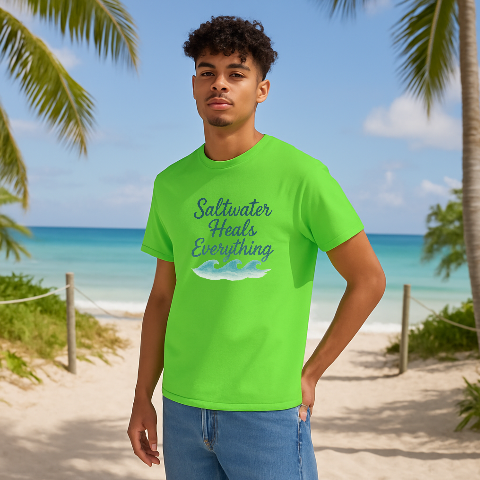 Saltwater Heals Everything T- Shirt Coastal Beach Vibes Unisex Tee Summer Resortcore Shirt Ocean Wellness Gift product thumbnail image Saltwater Heals Everything T- Shirt Coastal Beach Vibes Unisex Tee Summer Resortcore Shirt Ocean Wellness Gift product thumbnail image
