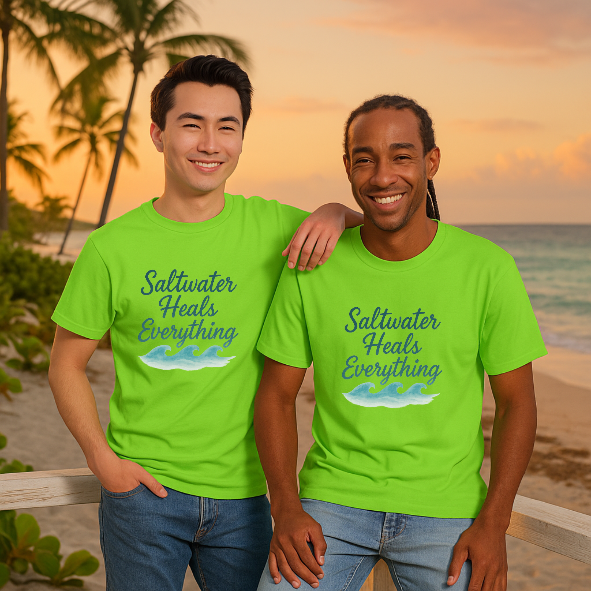 Saltwater Heals Everything T- Shirt Coastal Beach Vibes Unisex Tee Summer Resortcore Shirt Ocean Wellness Gift product thumbnail image Saltwater Heals Everything T- Shirt Coastal Beach Vibes Unisex Tee Summer Resortcore Shirt Ocean Wellness Gift product thumbnail image