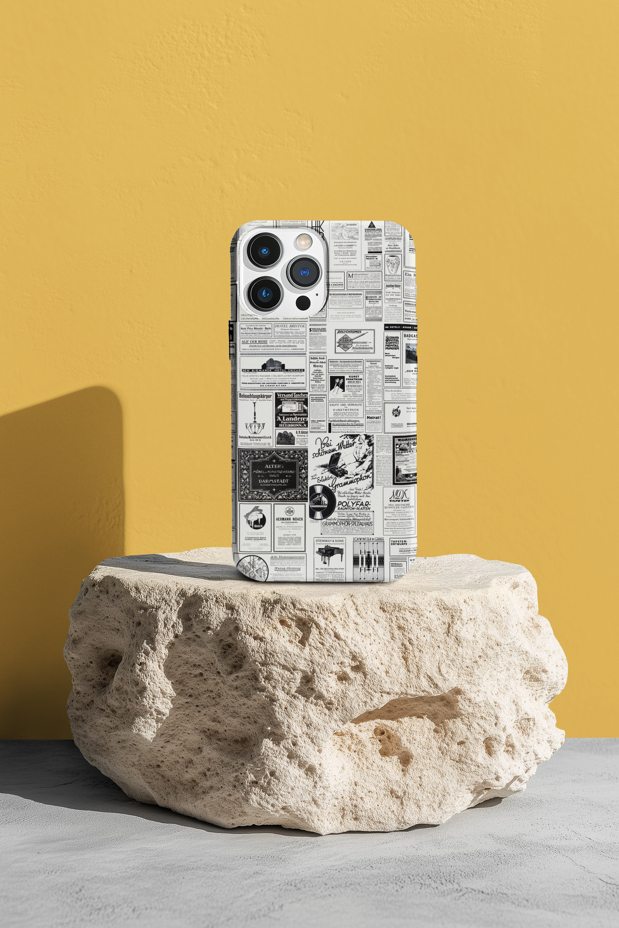 Zeitgeist Noir – Vintage Typographic Ad Collage Tough Phone Case product thumbnail image