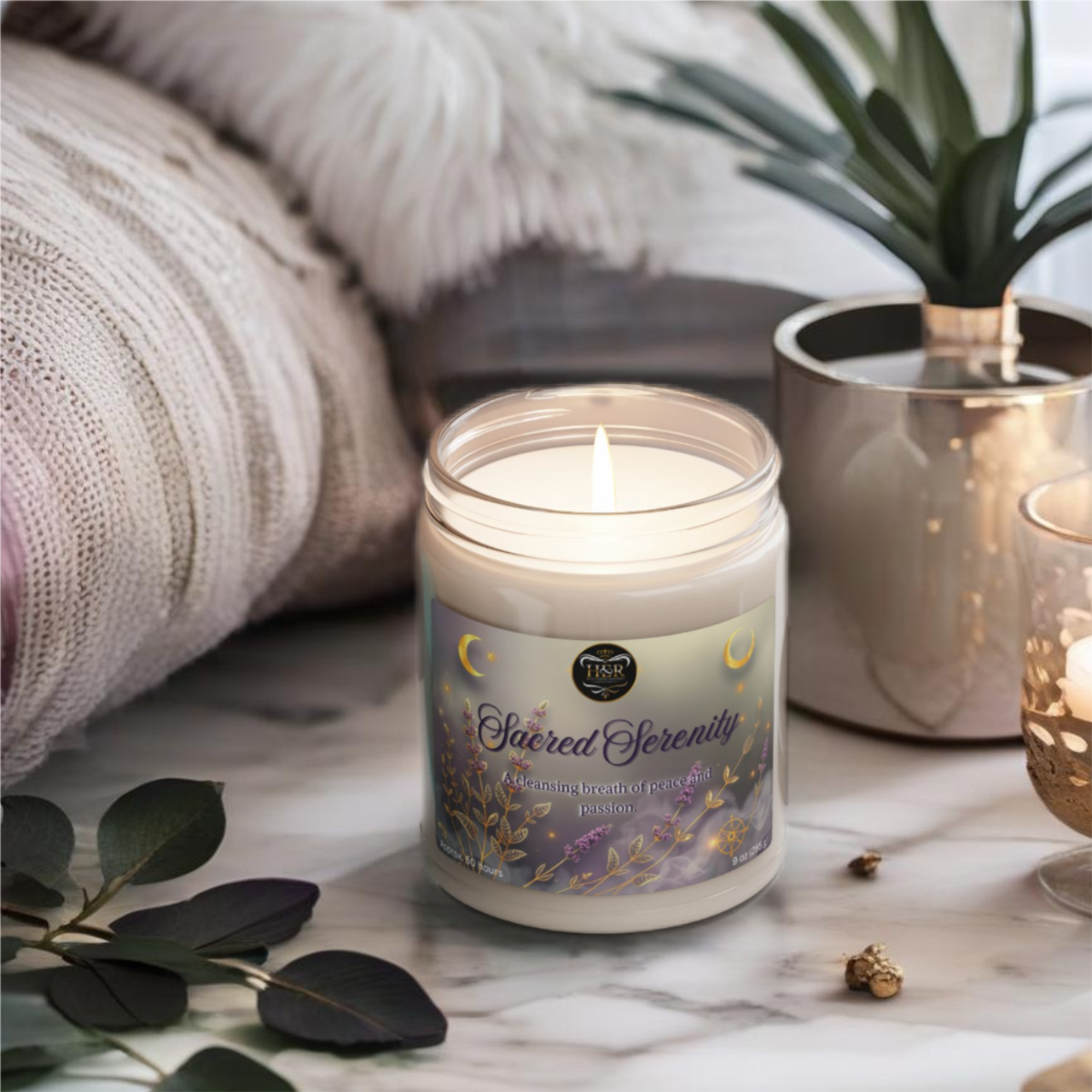 Sacred Serenity – White Sage & Lavender Scented 9 oz Soy Candle product thumbnail image Sacred Serenity – White Sage & Lavender Scented 9 oz Soy Candle product thumbnail image