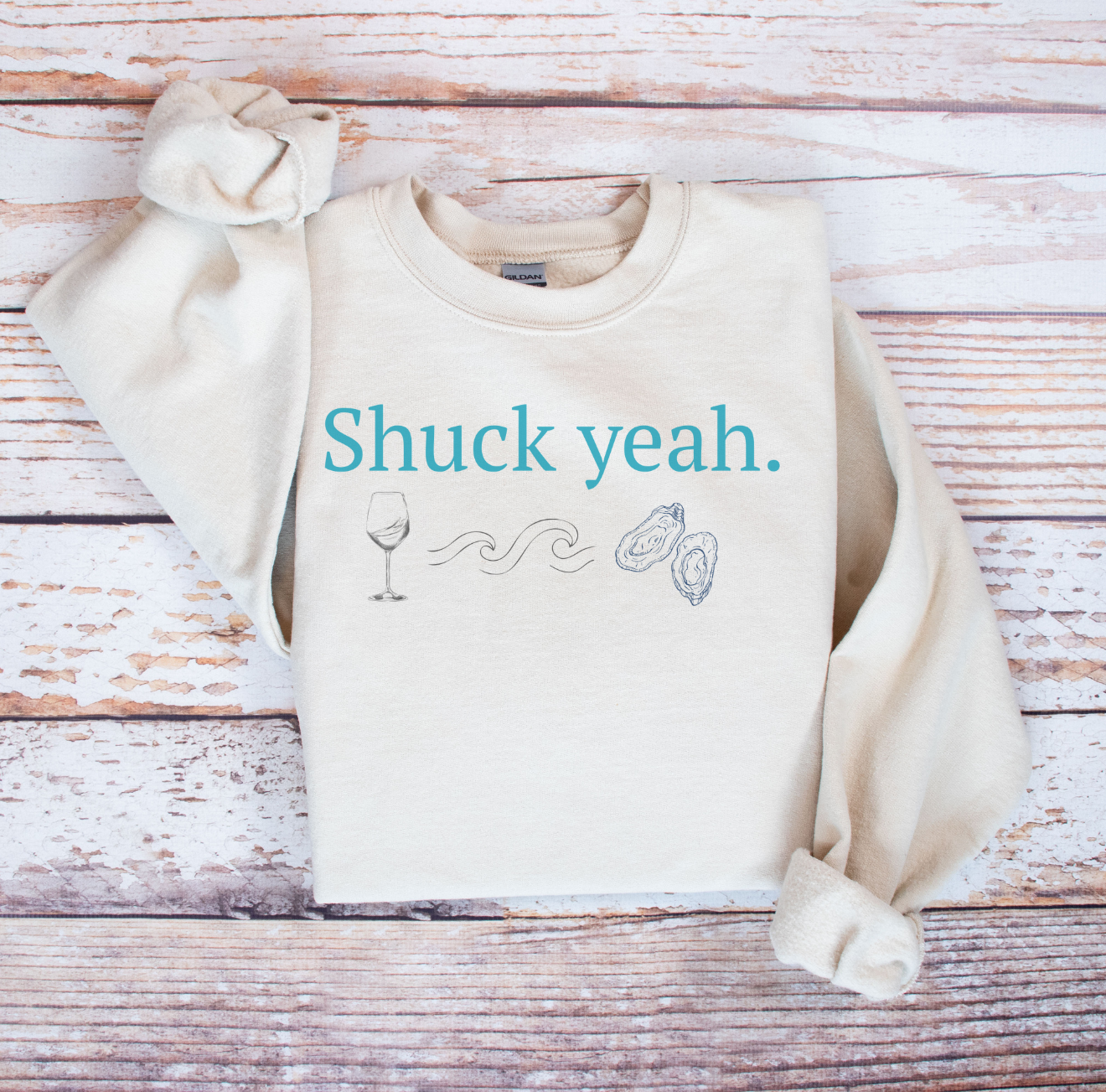 Shuck Yeah! Heavy blend crewneck sweatshirt product thumbnail image Shuck Yeah! Heavy blend crewneck sweatshirt product thumbnail image