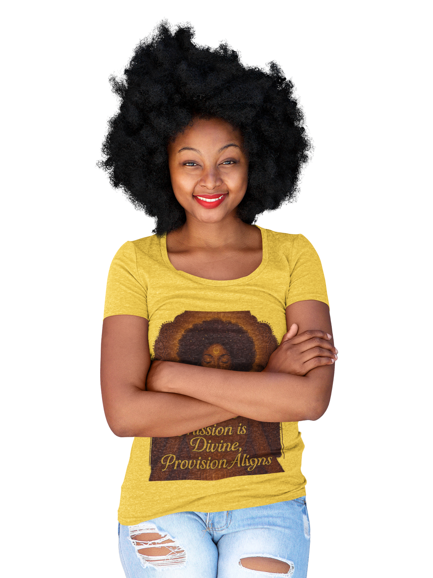 Divine Mission Tee by Afro Boho Vibes - Inspirational Quote Shirt, Gift for Her, Uplifting Tees, Self-Care Clothing product thumbnail image
