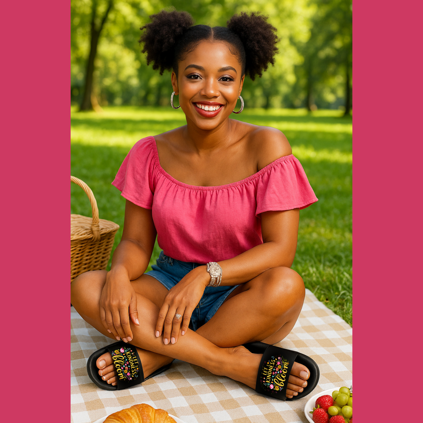 Let Kindness Bloom Women's Slide Sandals