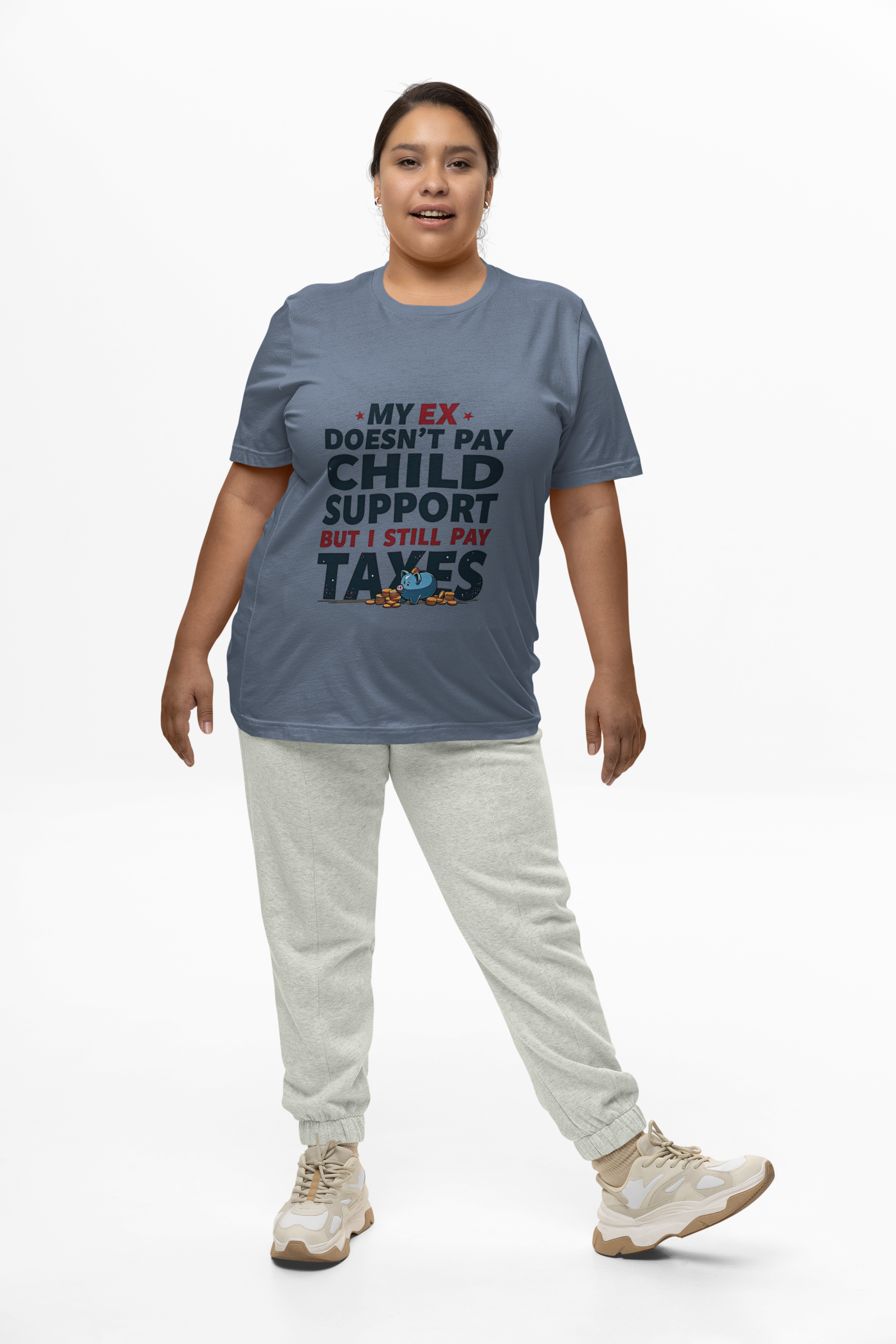 My Ex Doesn't Pay Child Support - Funny  Unisex Softstyle T-Shirt product thumbnail image