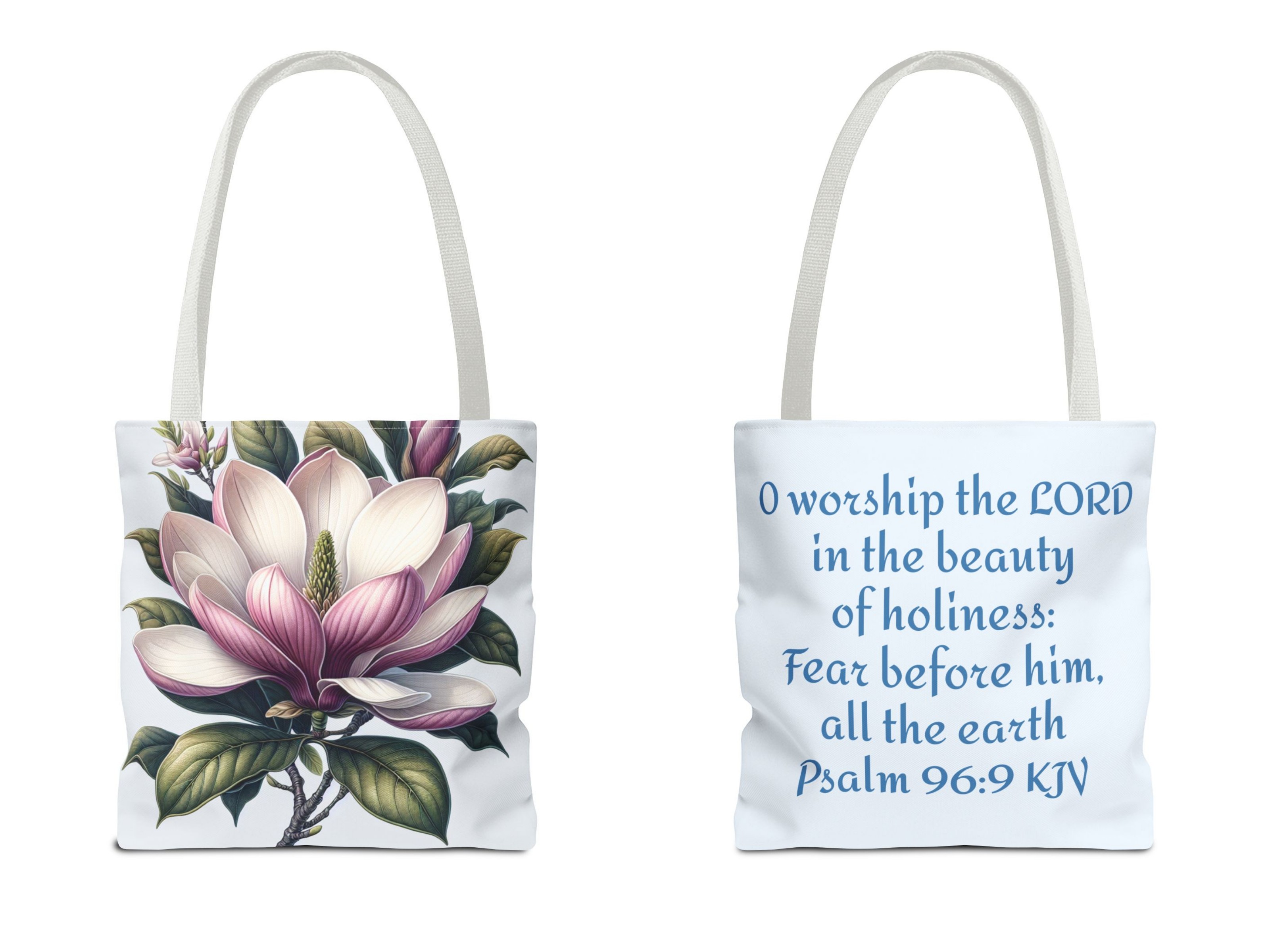 Sweet Magnolia Tote with Bible Verse (AOP) product thumbnail image
