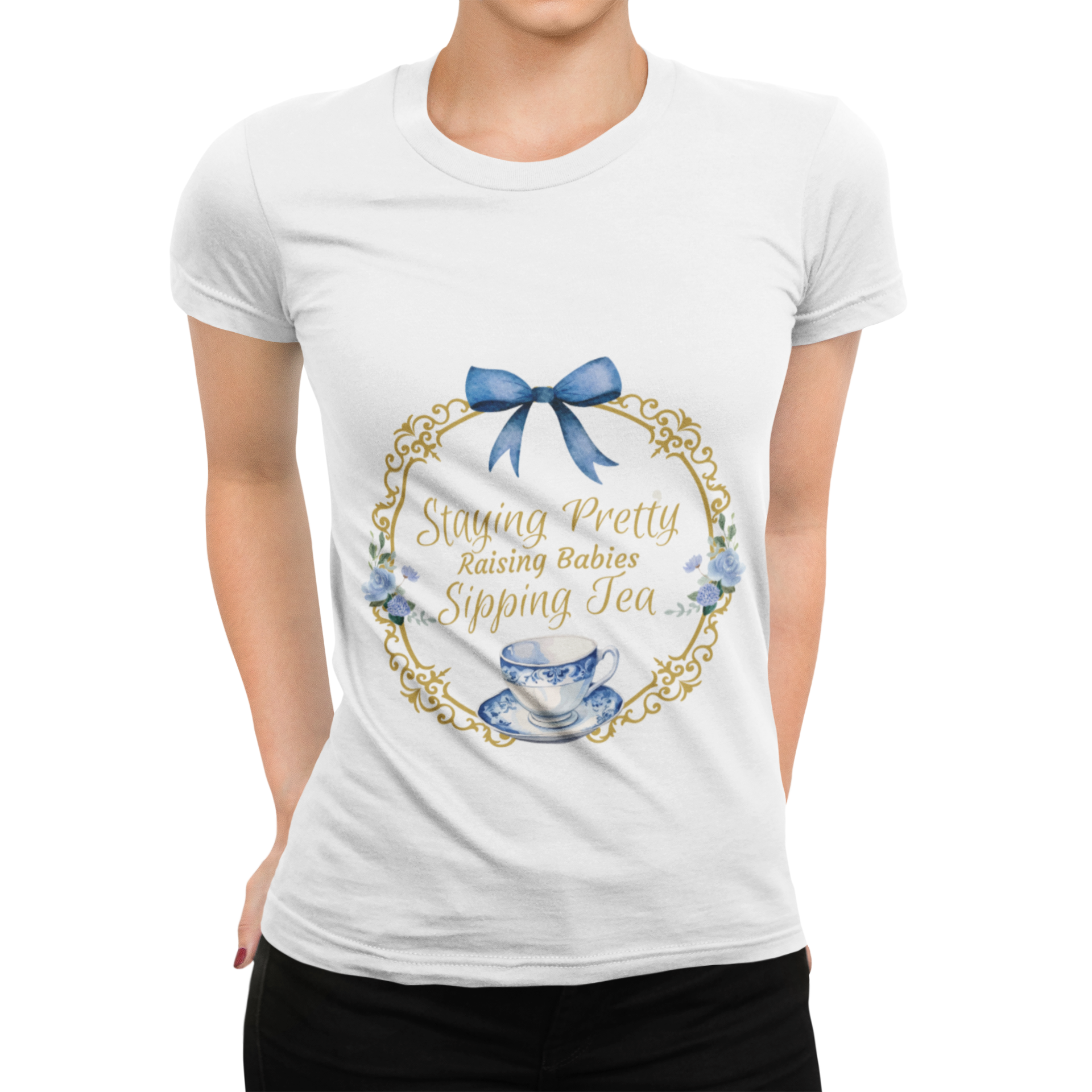 Sipping Tea T-Shirt, Unisex Tea Lover Tee, Cute Gift for Tea Party, Relaxed Fit, Birthday or Friendship Celebration Shirt