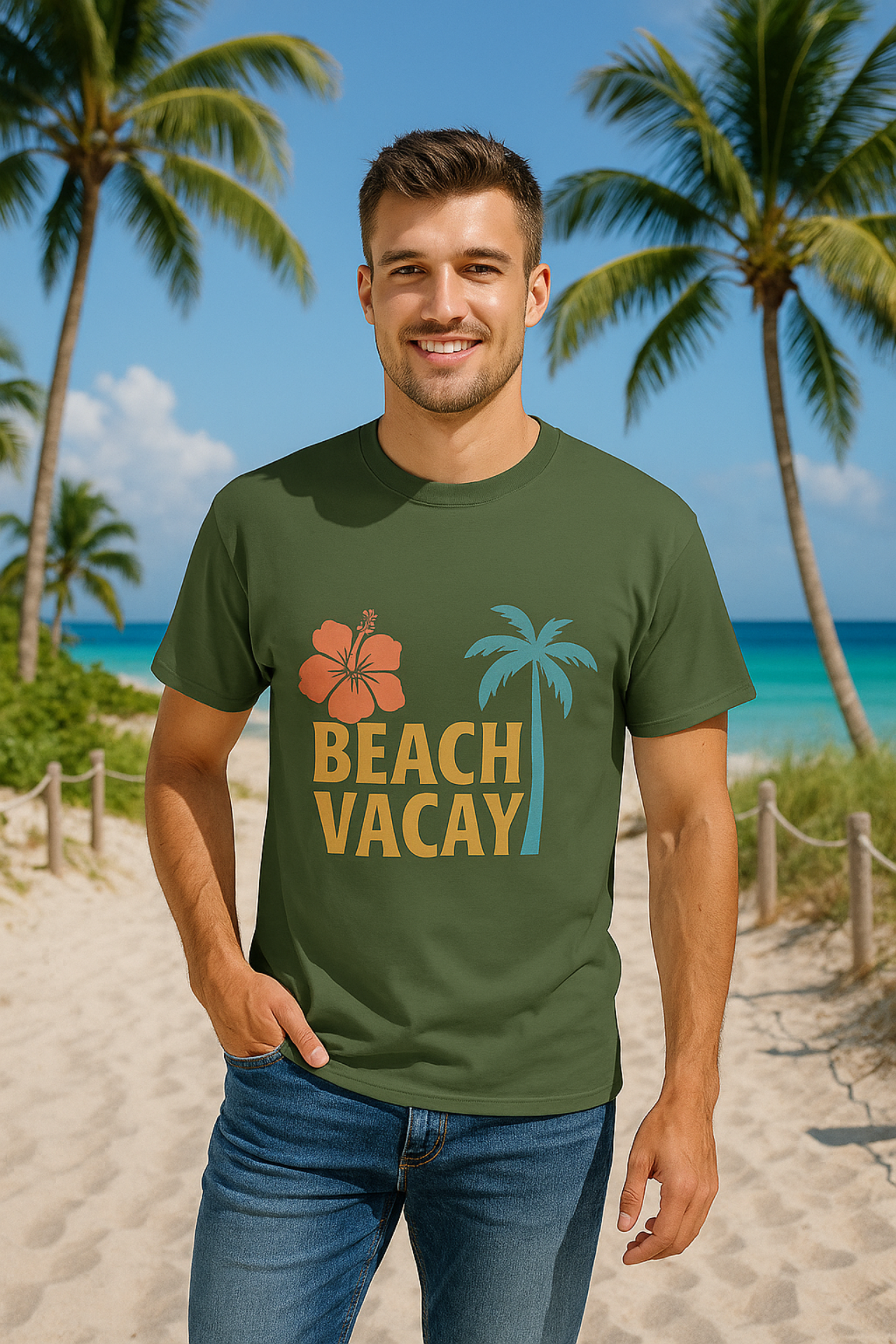 Beach Vacay T-Shirt Tropical Summer Tee Vacation Shirt Retro Beachwear Island Life Graphic Shirt Palm Tree Hibiscus Unisex Tee product thumbnail image Beach Vacay T-Shirt Tropical Summer Tee Vacation Shirt Retro Beachwear Island Life Graphic Shirt Palm Tree Hibiscus Unisex Tee product thumbnail image