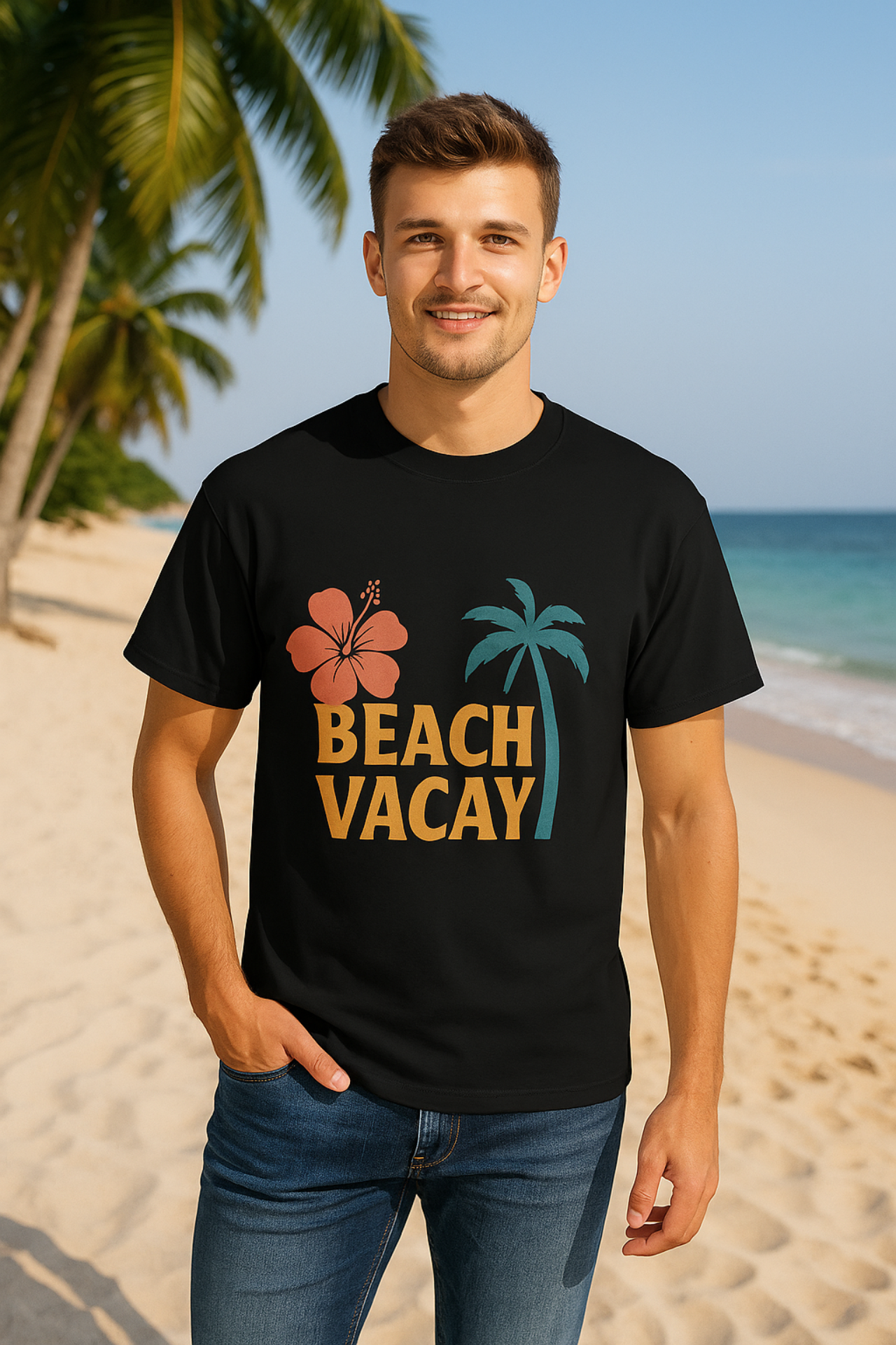 Beach Vacay T-Shirt Tropical Summer Tee Vacation Shirt Retro Beachwear Island Life Graphic Shirt Palm Tree Hibiscus Unisex Tee product thumbnail image Beach Vacay T-Shirt Tropical Summer Tee Vacation Shirt Retro Beachwear Island Life Graphic Shirt Palm Tree Hibiscus Unisex Tee product thumbnail image