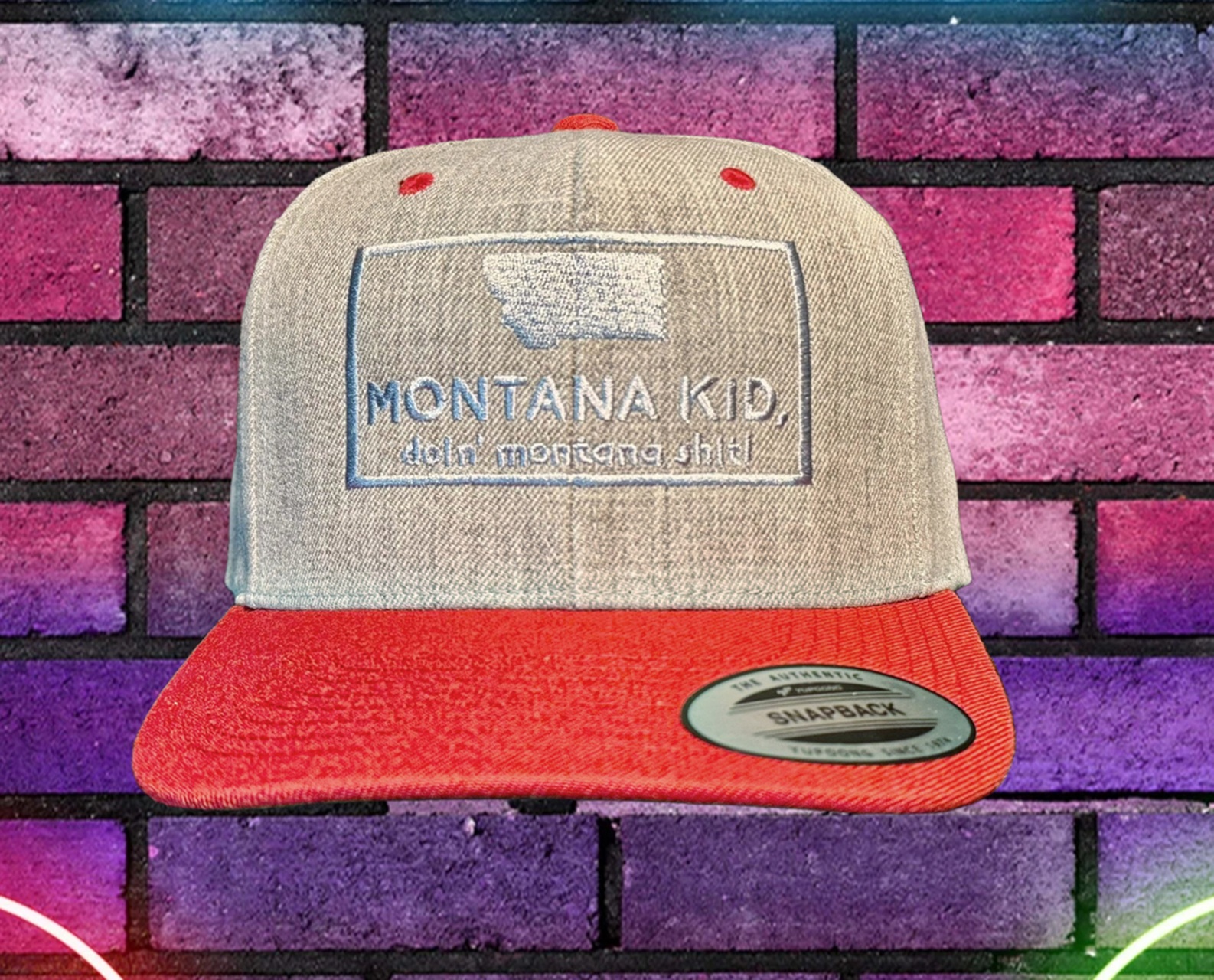 Montana Kid Essential Flat Bill Snapback Hat 🧢🔥 Montana Kid Essential Flat Bill Snapback Hat 🧢🔥