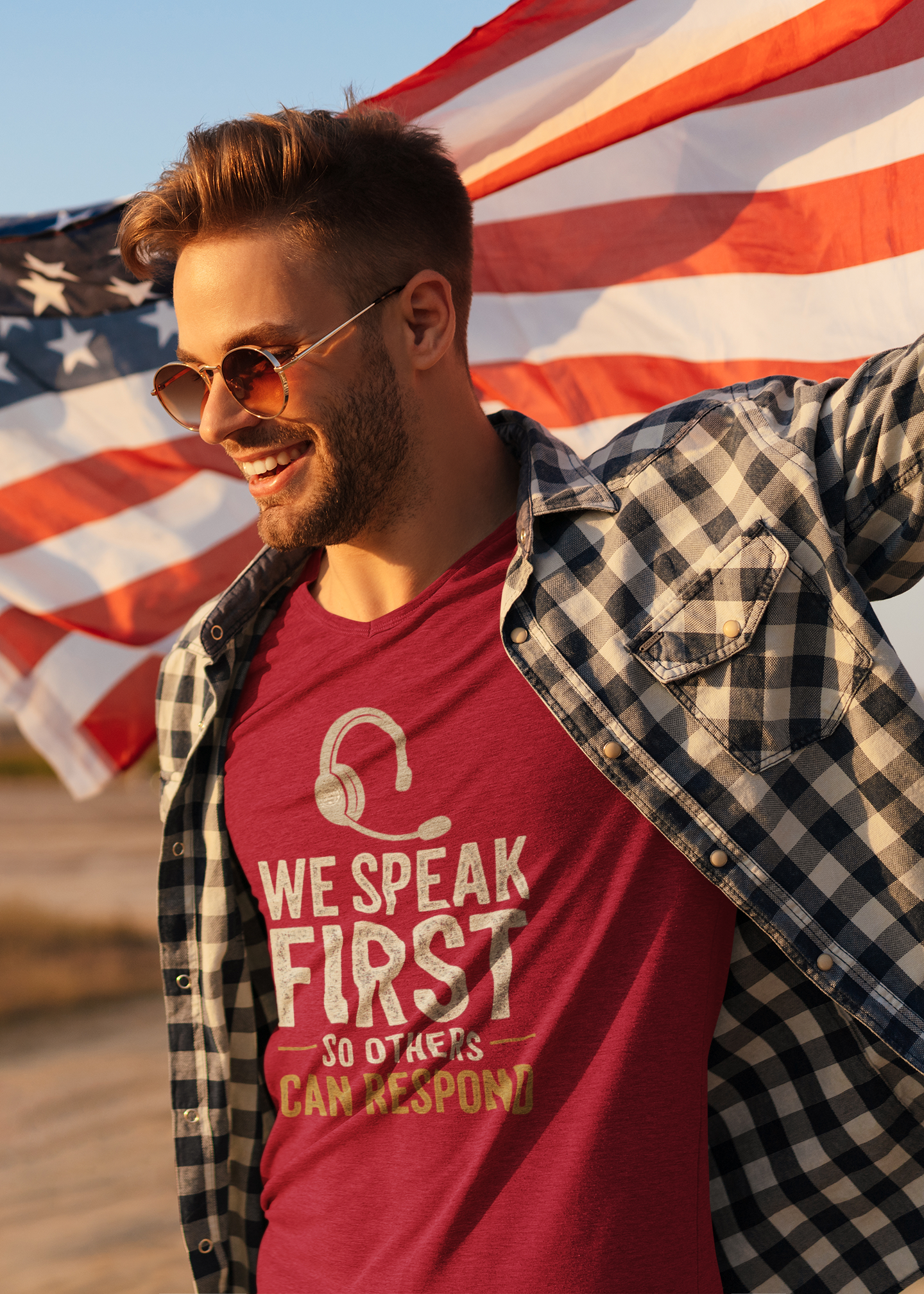 We Speak First So Others Can Respond – Dispatcher Tee | Unisex t-shirt | Multiple color options product thumbnail image We Speak First So Others Can Respond – Dispatcher Tee | Unisex t-shirt | Multiple color options product thumbnail image
